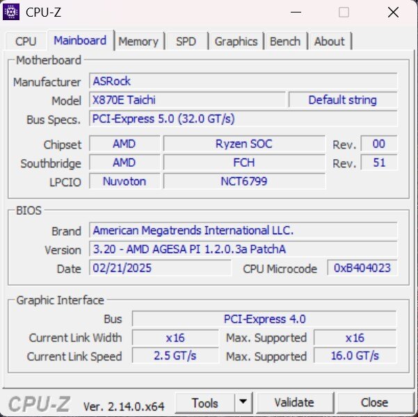 AMD Ryzen 9 9950X3D CPU-Z Screenshot (2)