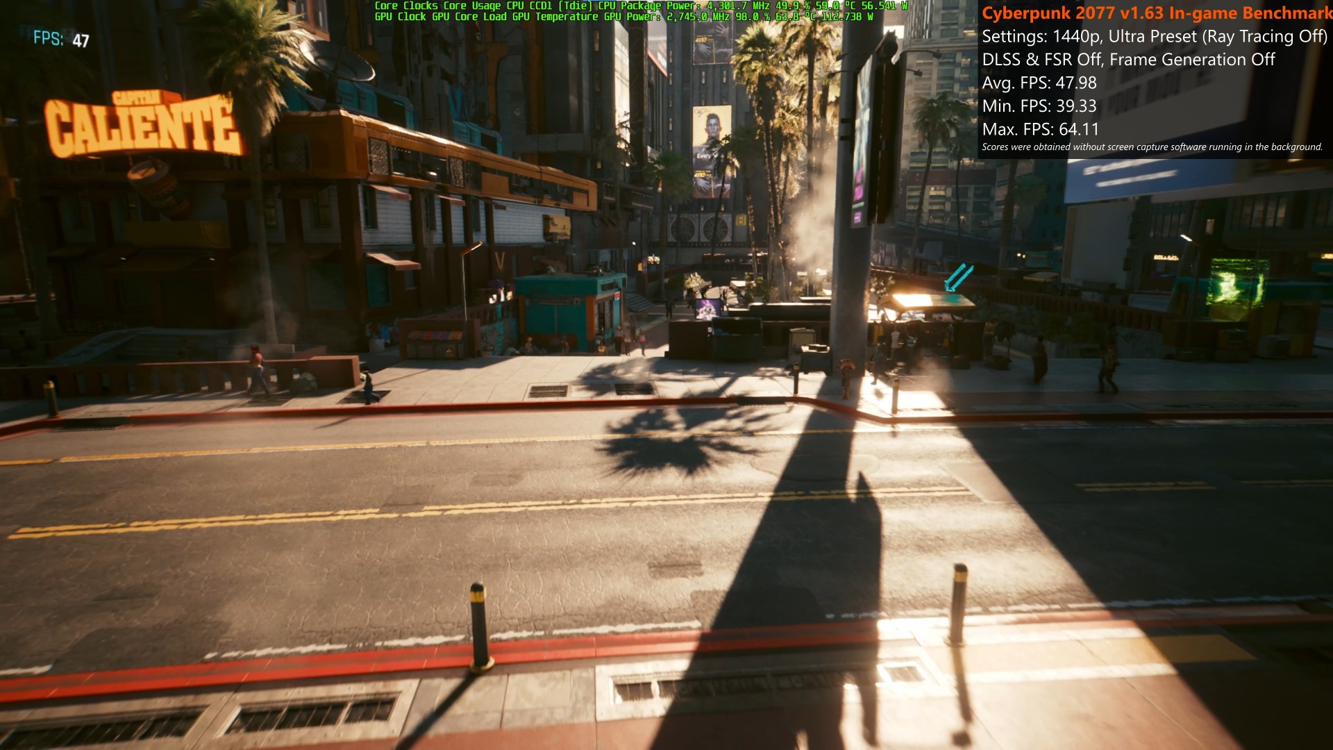 ASUS Dual GeForce RTX 4060 OC Edition 8GB GDDR6 Cyberpunk 2077 Benchmark Ultra Preset RT Off