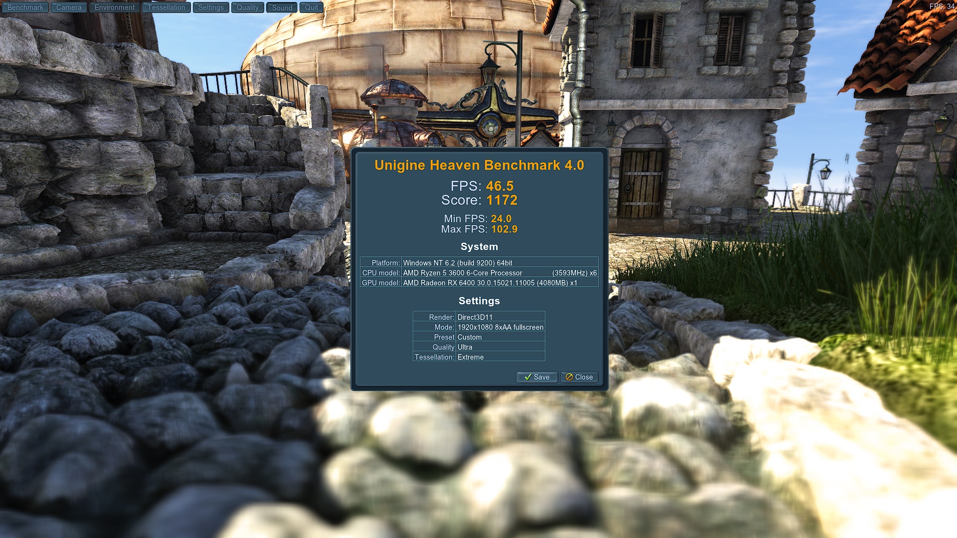 Unigine Benchmark (RX 6400)