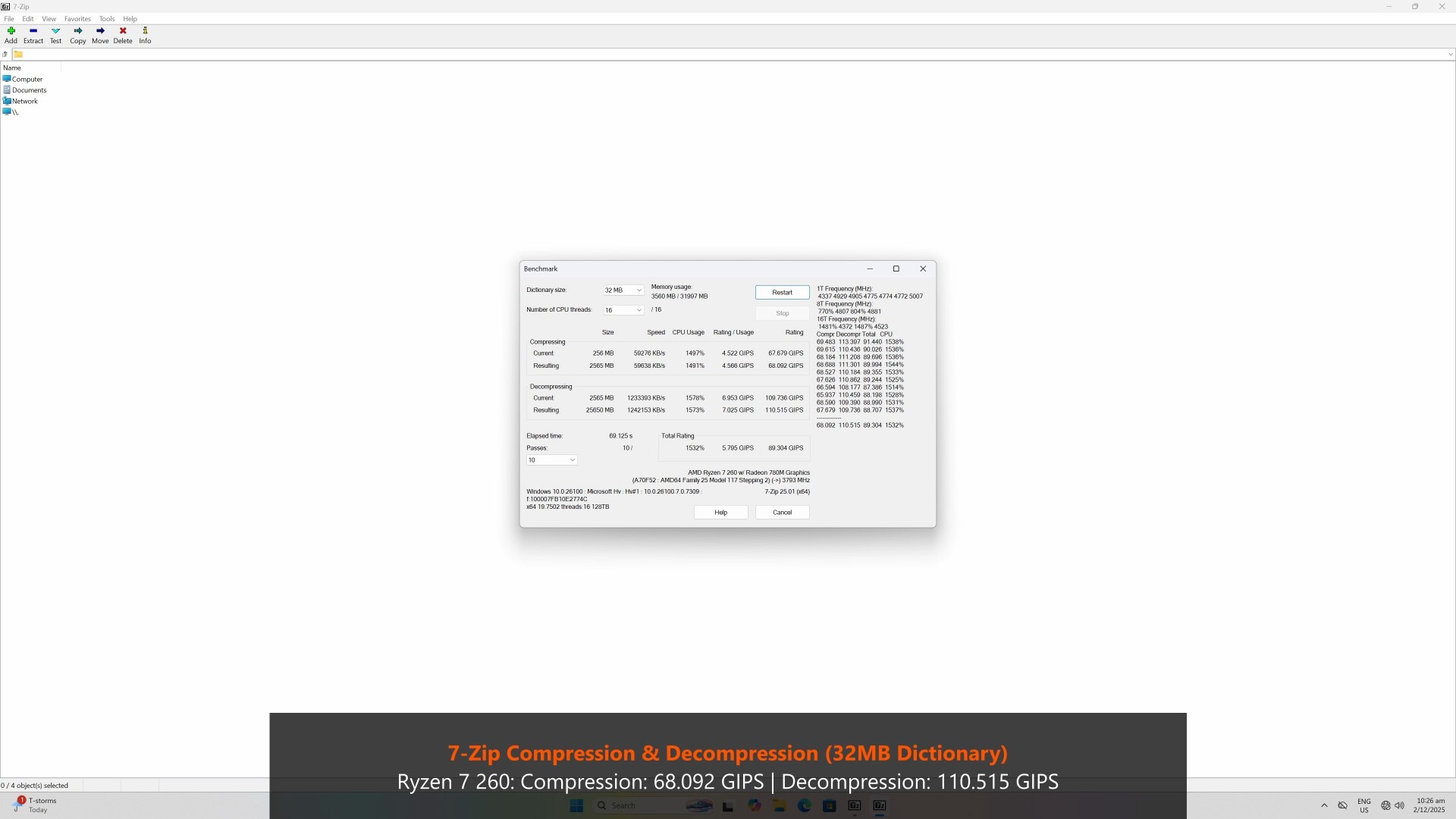 ASUS ExpertCenter PN54-S1 7-Zip Benchmark