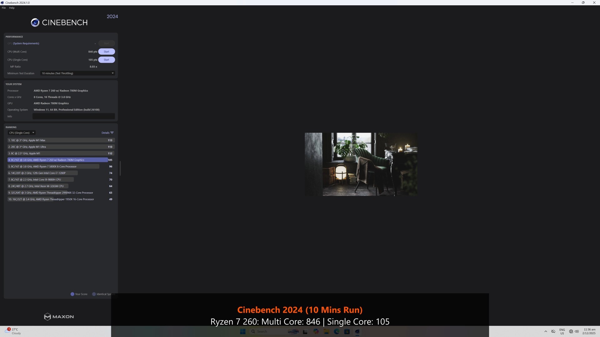 ASUS ExpertCenter PN54-S1 Cinebench 2024
