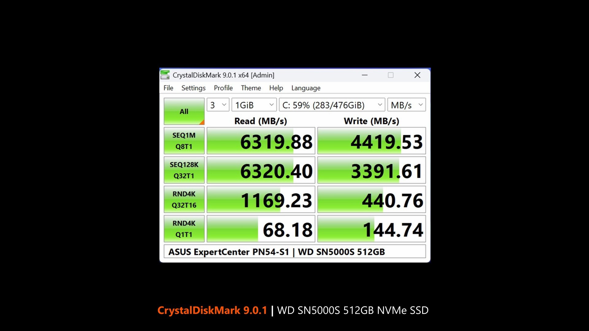 ASUS ExpertCenter PN54-S1 CrystalDiskMark 9.0.1