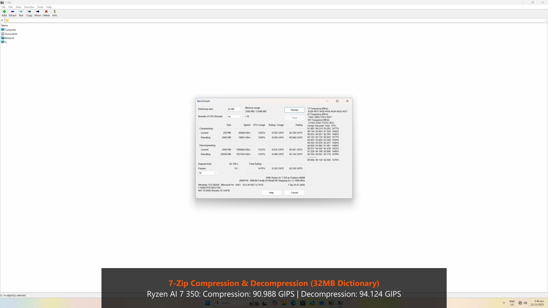 ASUS ExpertCenter PN54 7-Zip Benchmark