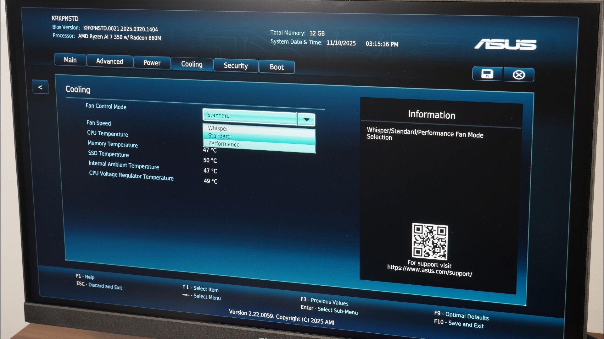 ASUS ExpertCenter PN54 BIOS Fan Profiles