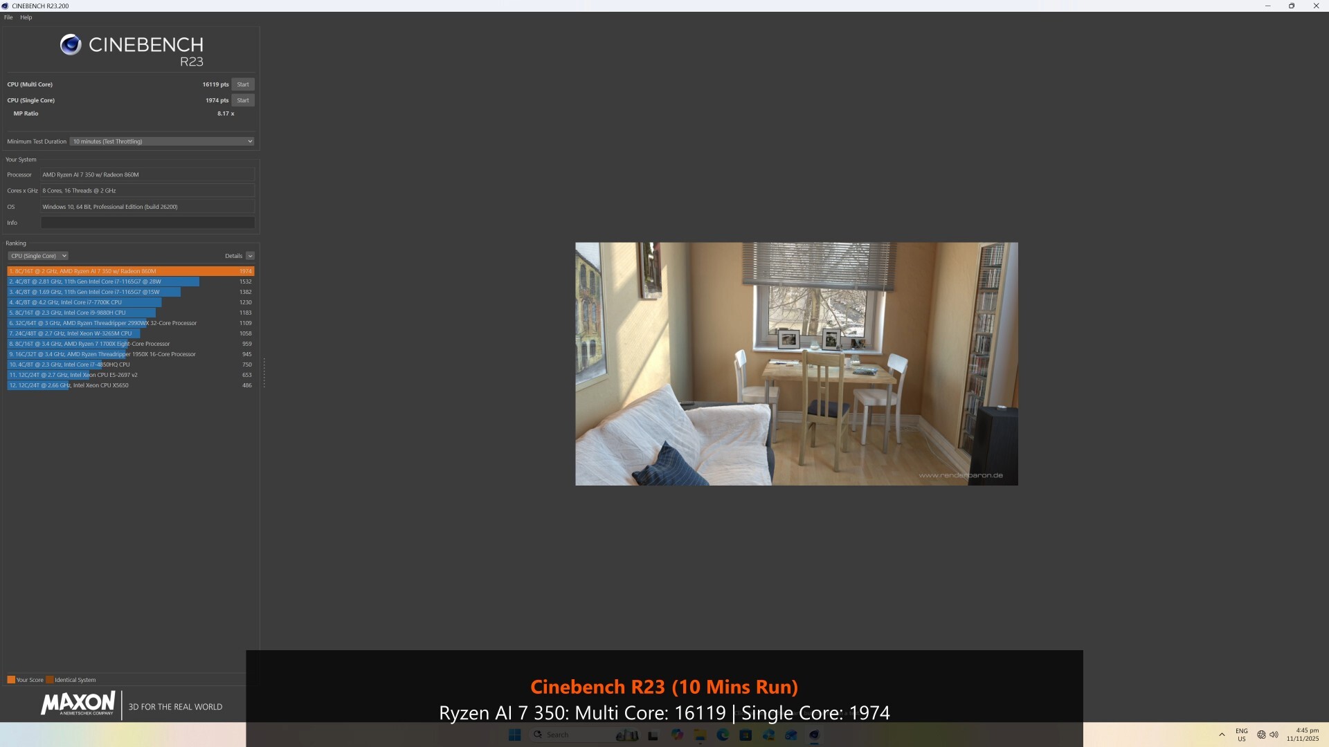 ASUS ExpertCenter PN54 Cinebench R23