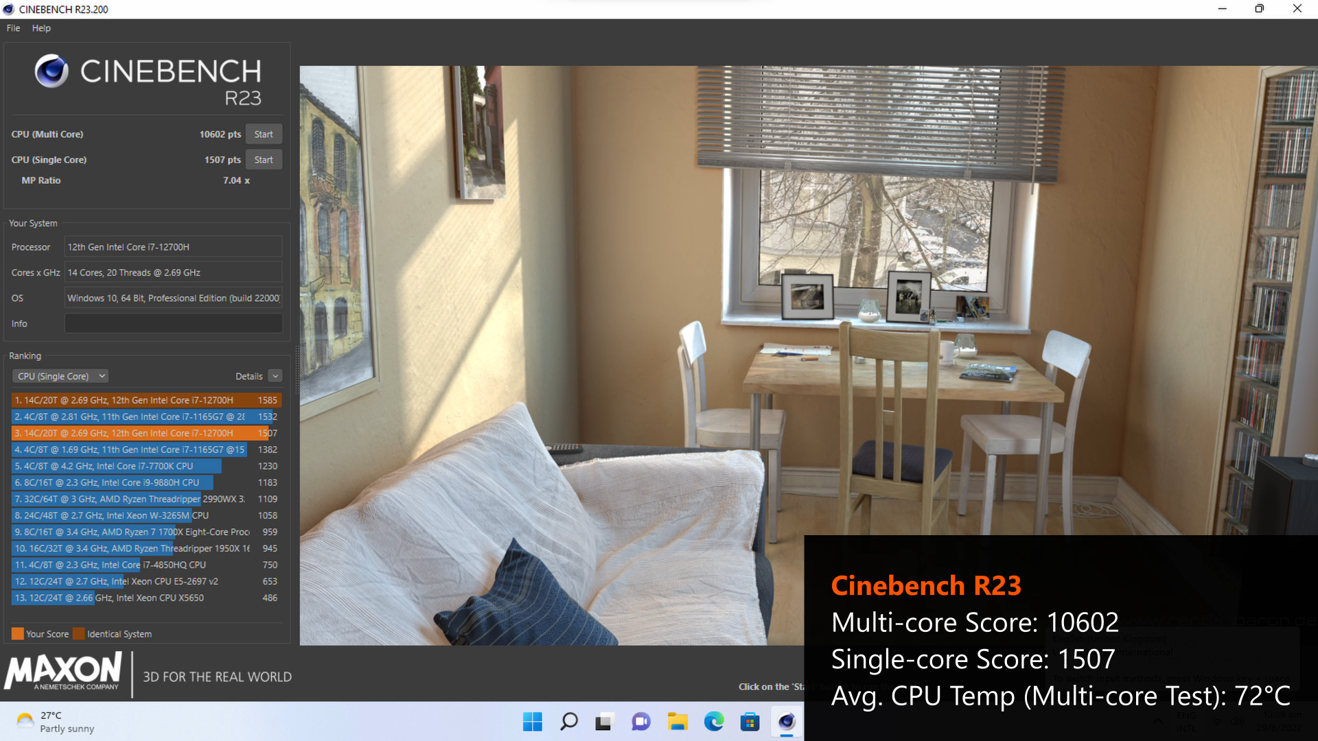 ASUS ExpertCenter PN64 Cinebench R23
