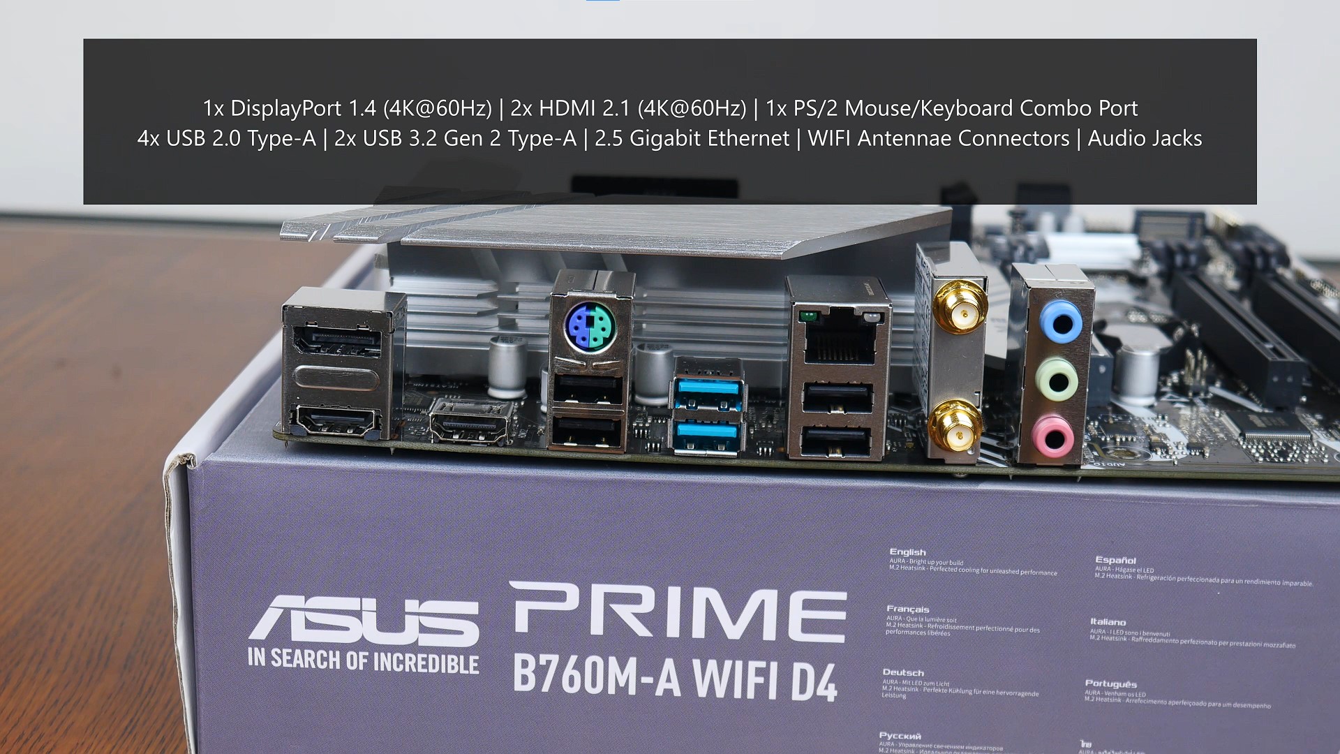 ASUS PRIME B760M-A WIFI D4 Rear IO