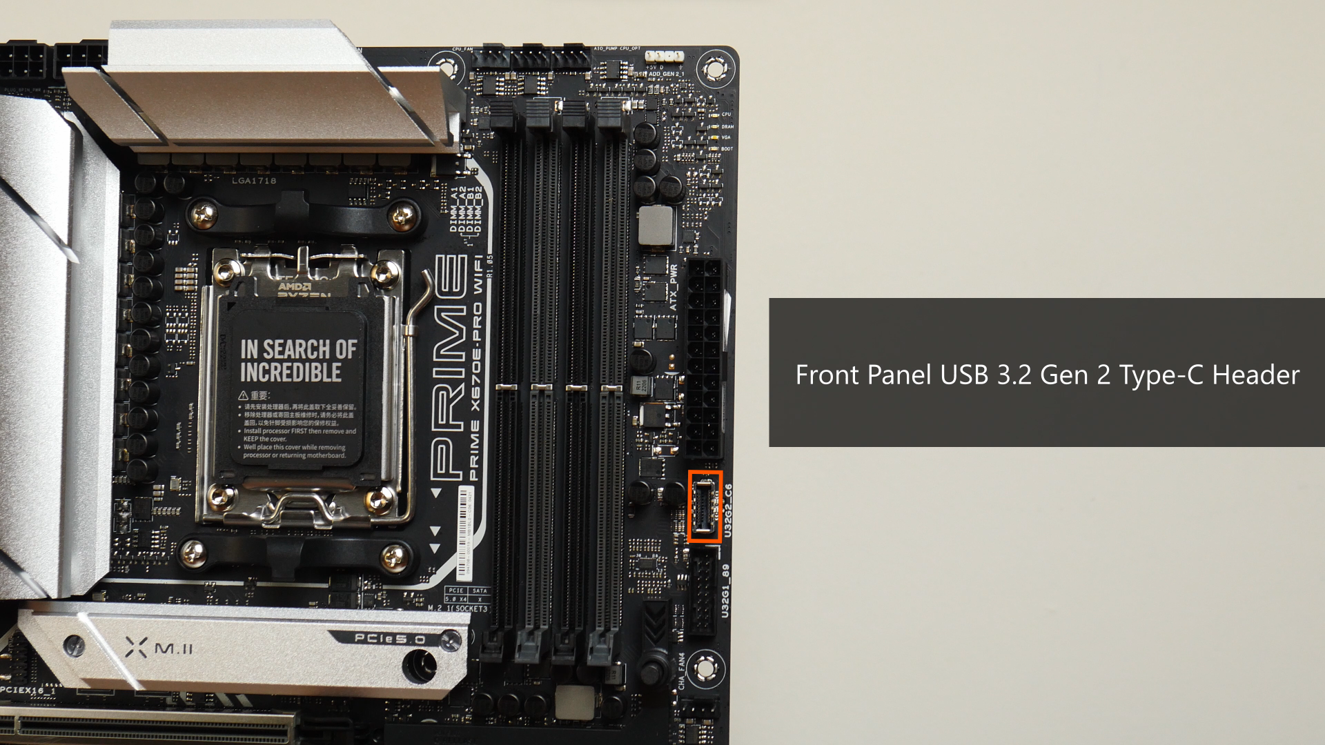 ASUS PRIME X670E-PRO WIFI Front Panel USB 3.2 Gen 2 Type-C