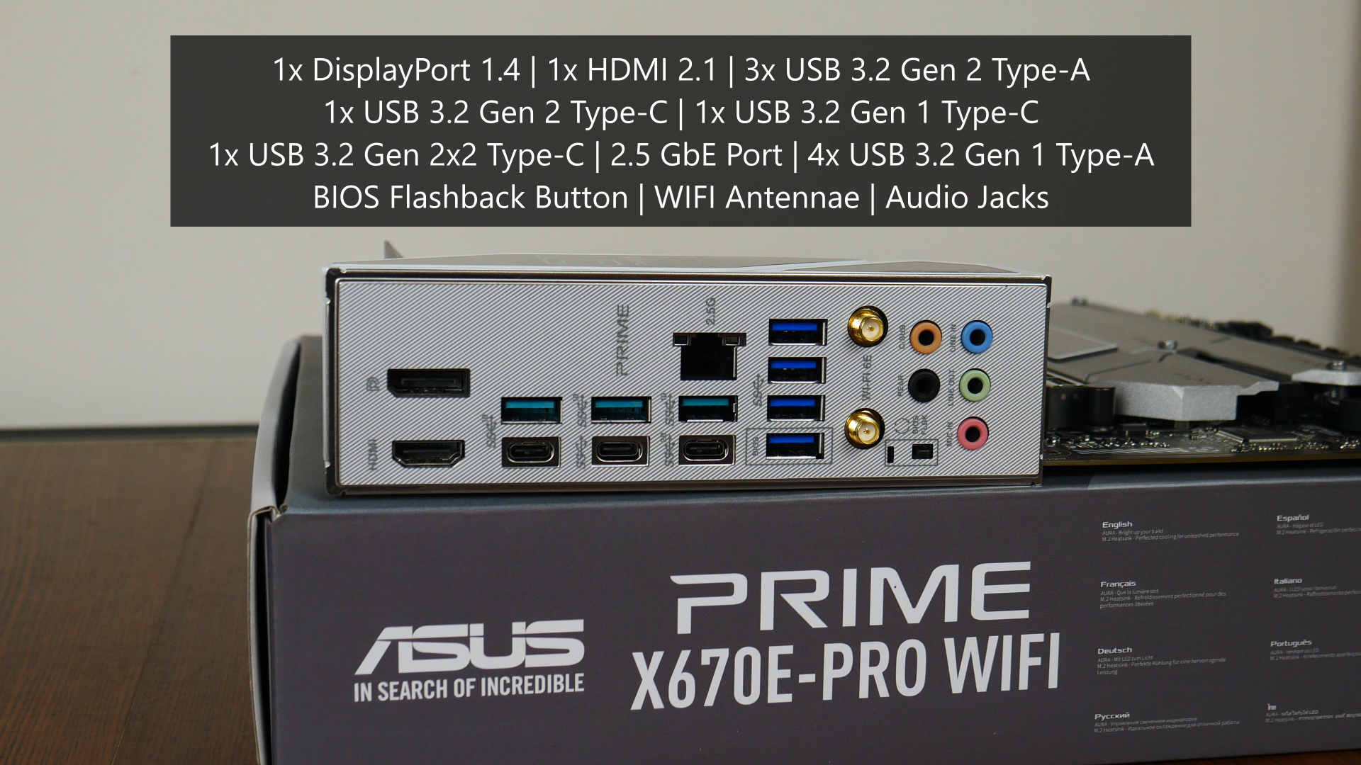 ASUS PRIME X670E-PRO WIFI Rear IO