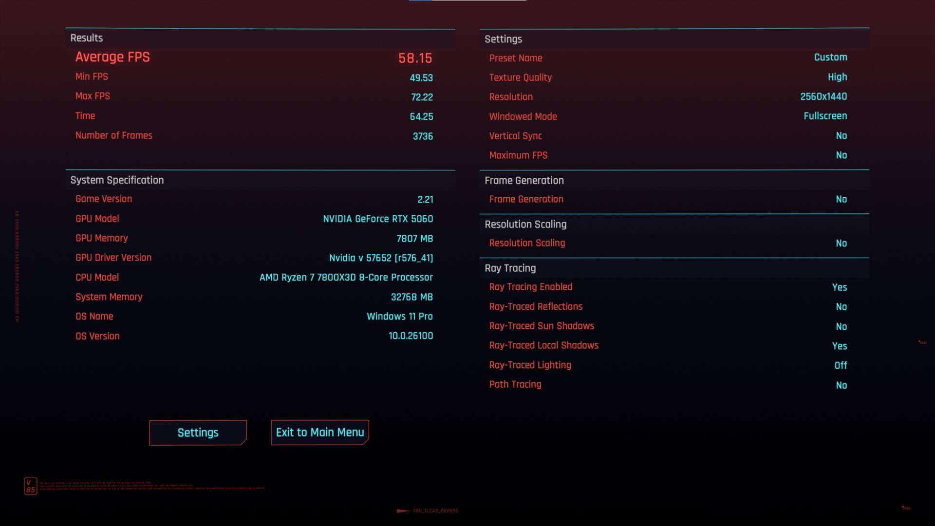 ASUS Prime GeForce RTX 5060 OC Edition 8GB GDDR7 Cyberpunk 2077 Benchmark 1440p