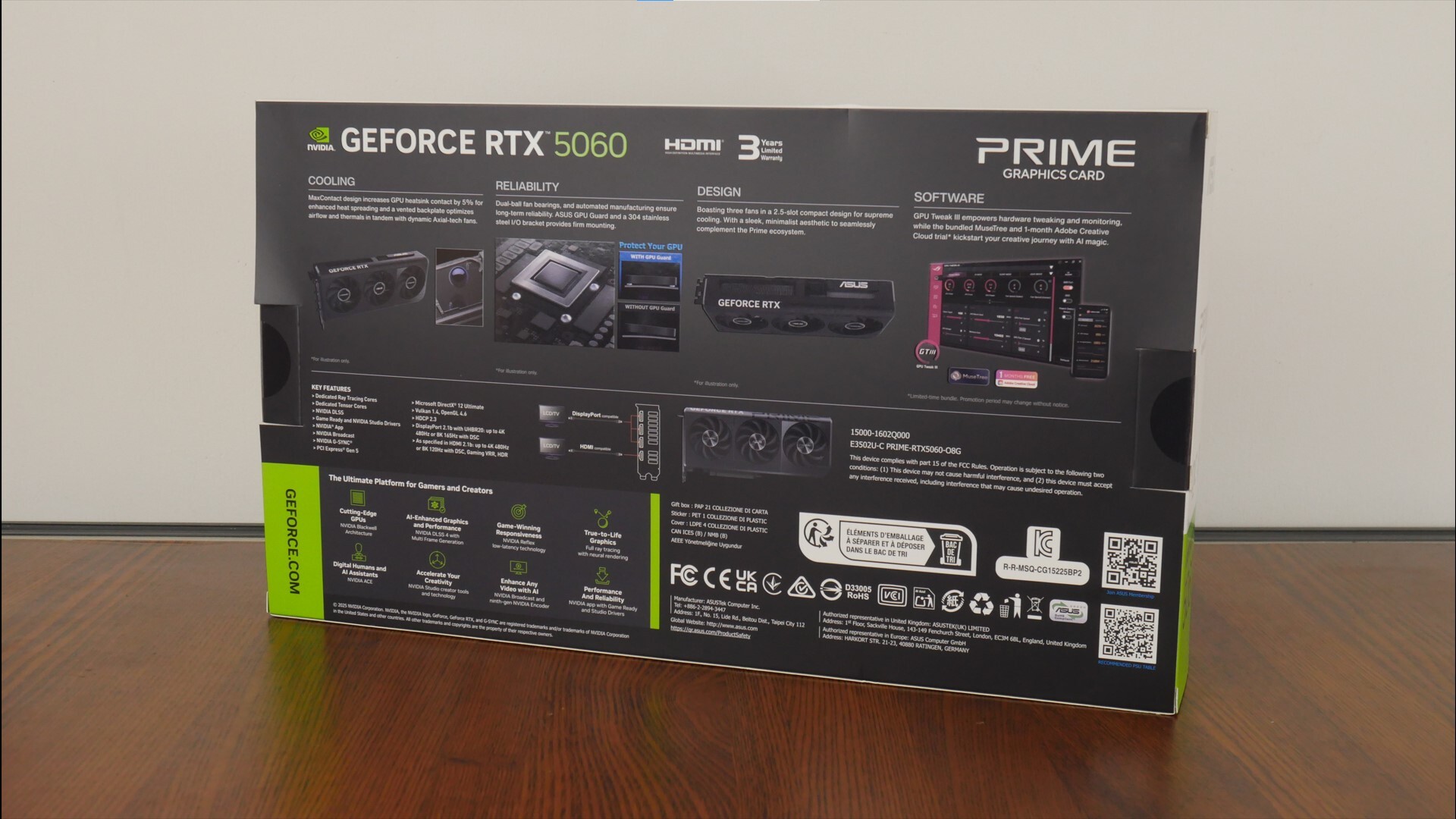 ASUS Prime GeForce RTX 5060 OC Edition 8GB GDDR7 Packaging (Rear)