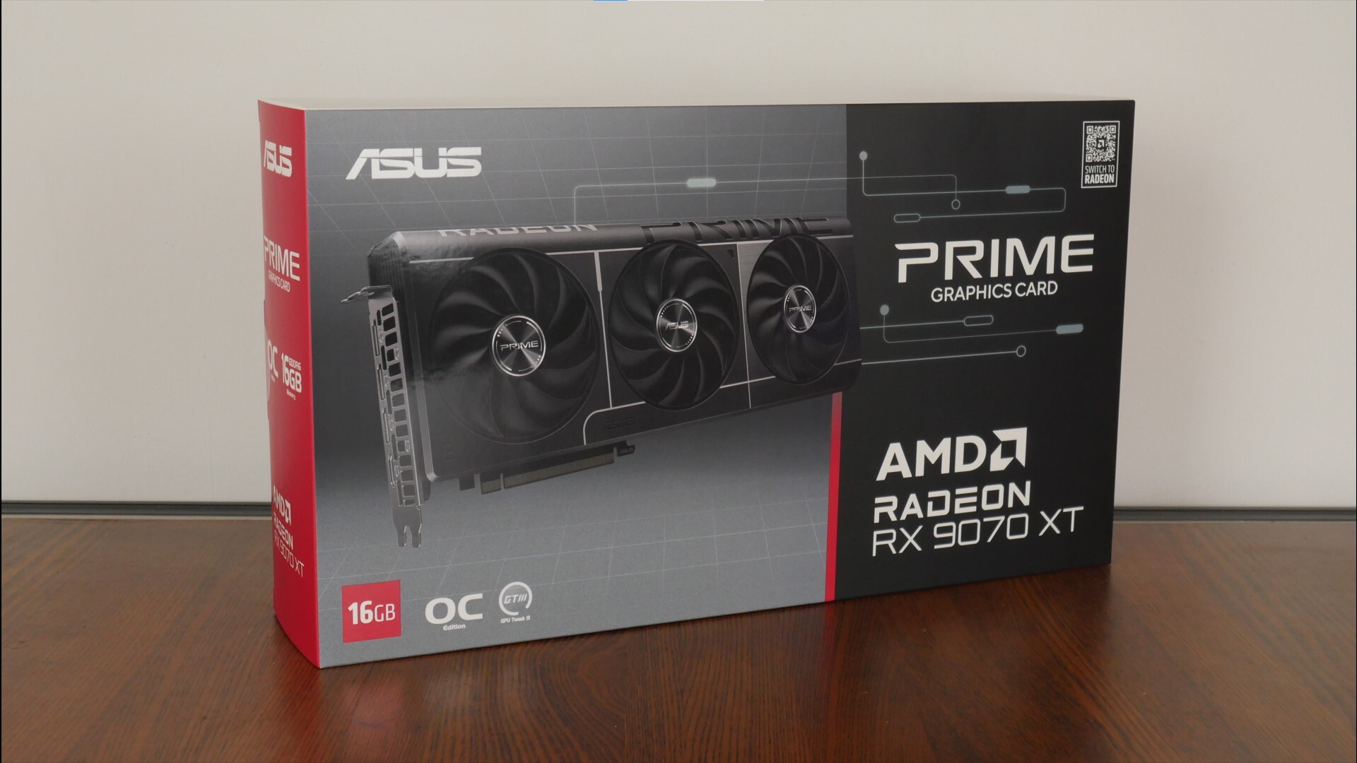ASUS Prime Radeon RX 9070 XT OC Edition 16GB GDDR6 Packaging (Front)