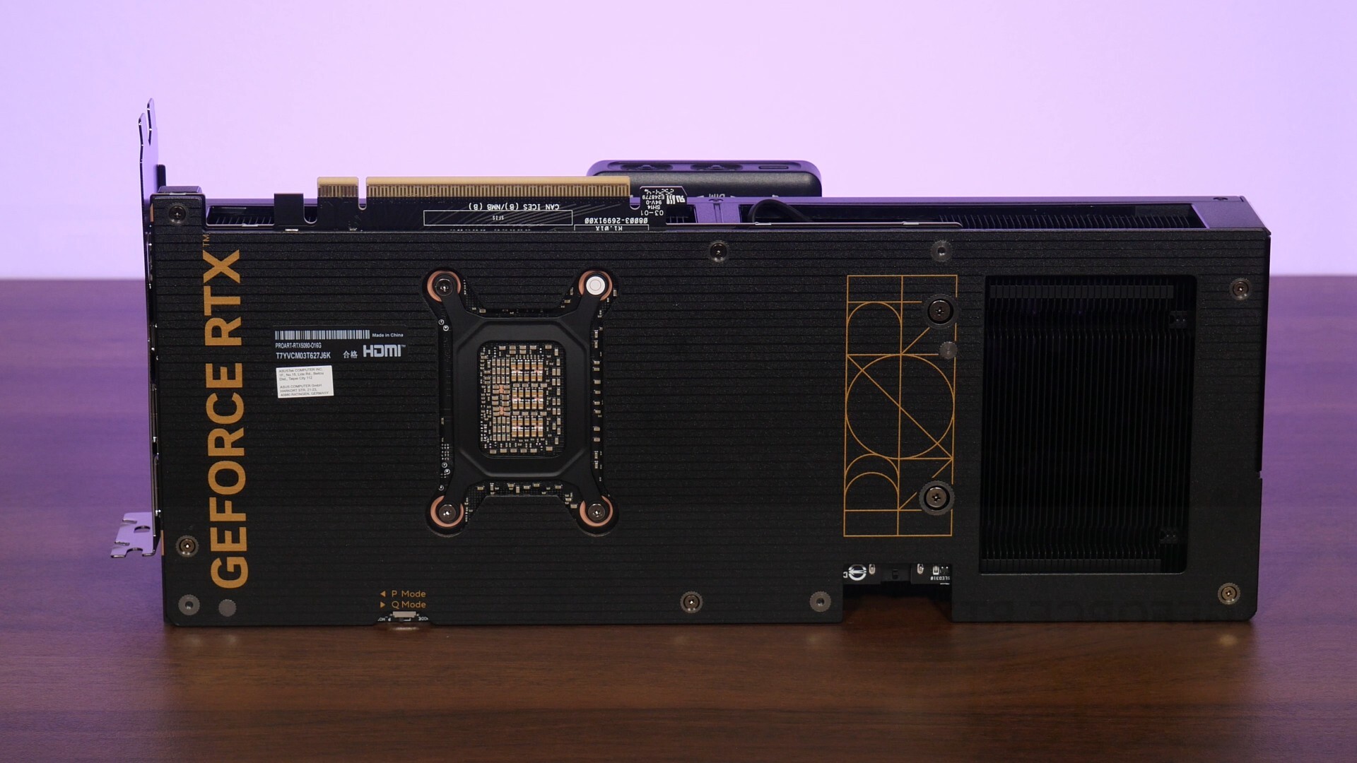 ASUS ProArt GeForce RTX 5080 16GB GDDR7 OC Edition Aesthetics (Rear)