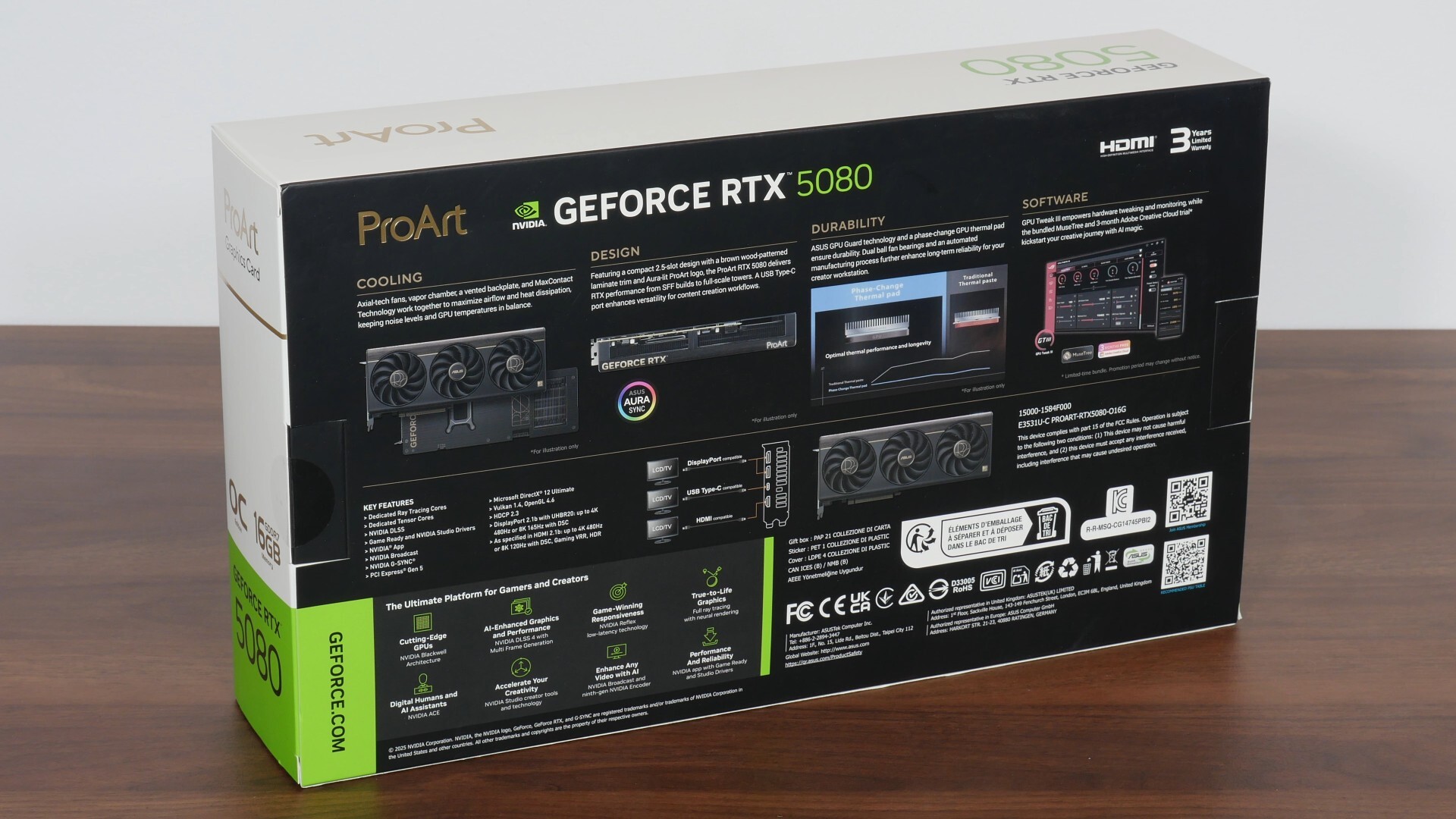 ASUS ProArt GeForce RTX 5080 16GB GDDR7 OC Edition Packaging (Rear)