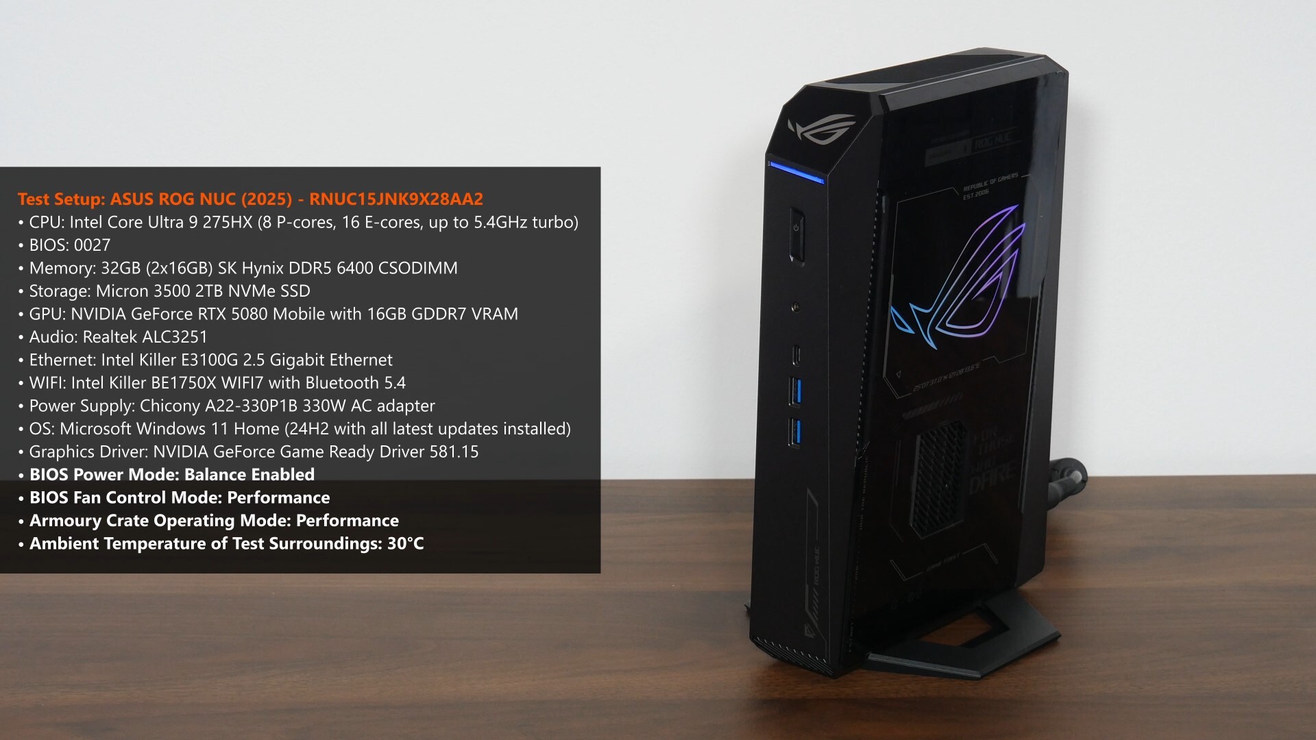 ASUS ROG NUC (2025) Test Setup