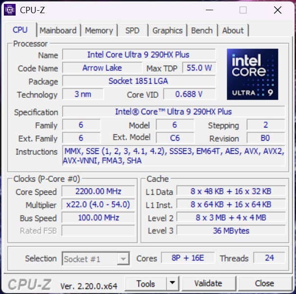 ASUS ROG NUC 16 CPU-Z (1)