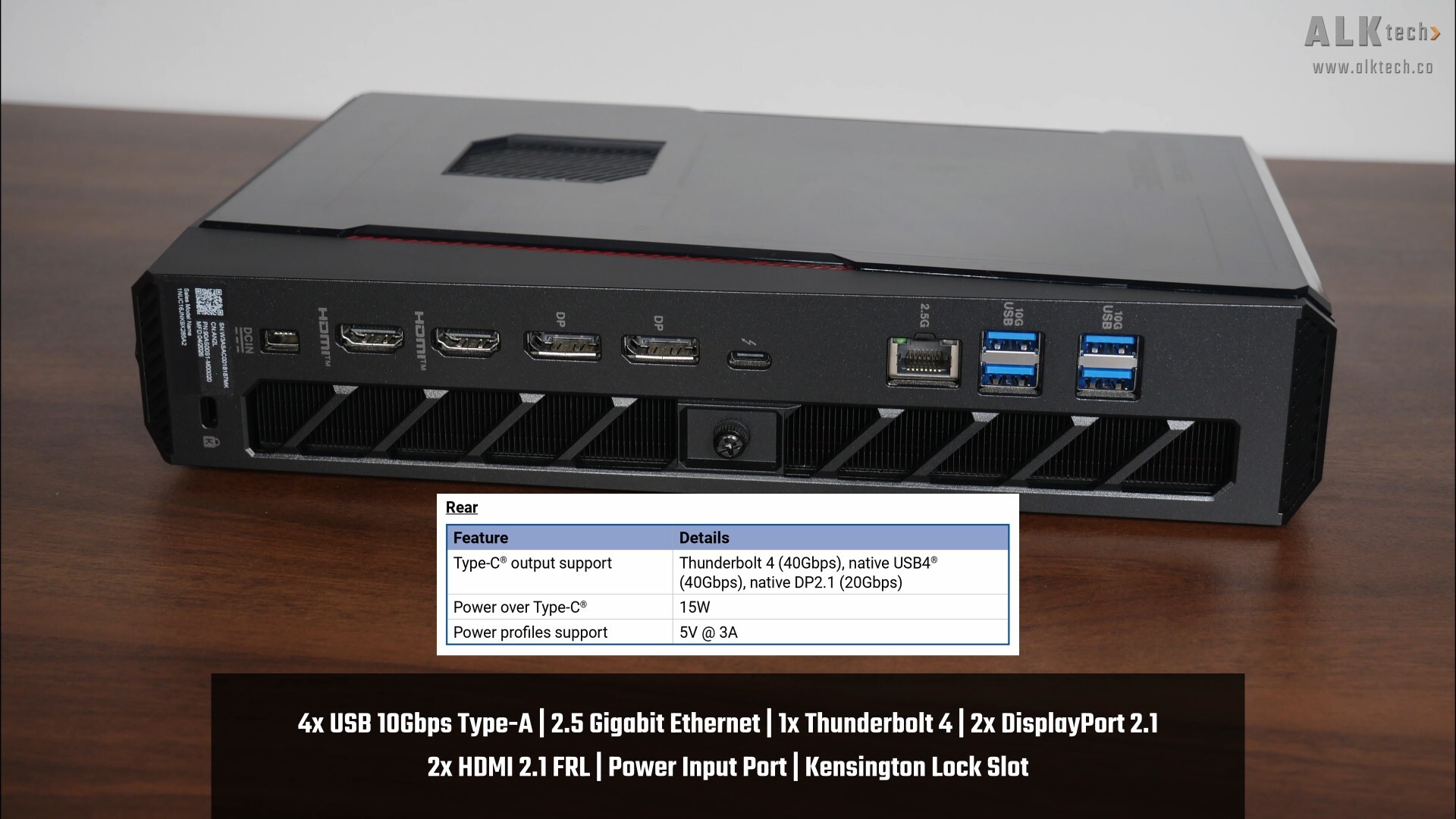 ASUS ROG NUC 16 Rear IO