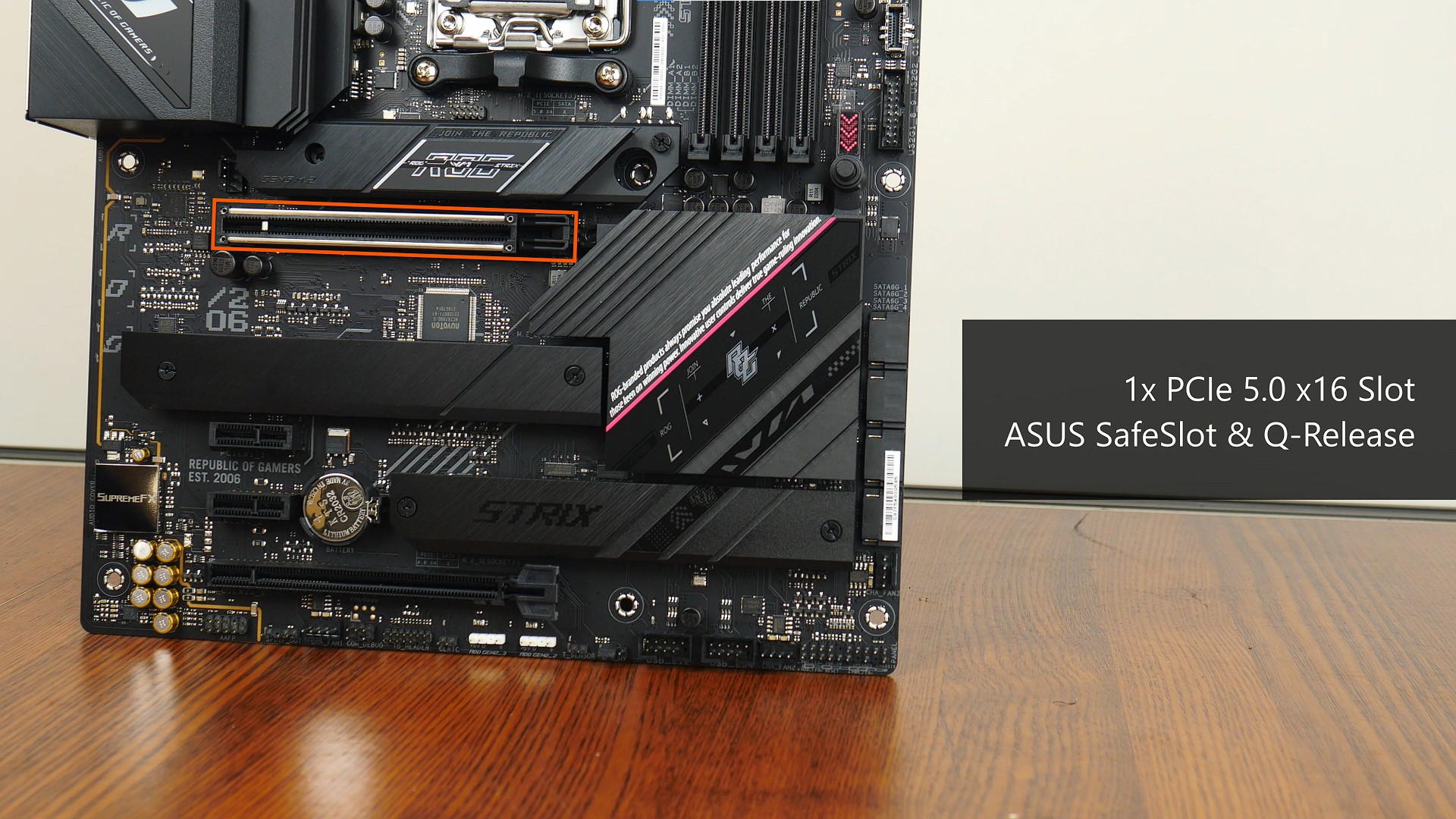 ASUS ROG STRIX B650E-F GAMING WIFI PCIe 5.0 x16 Slot