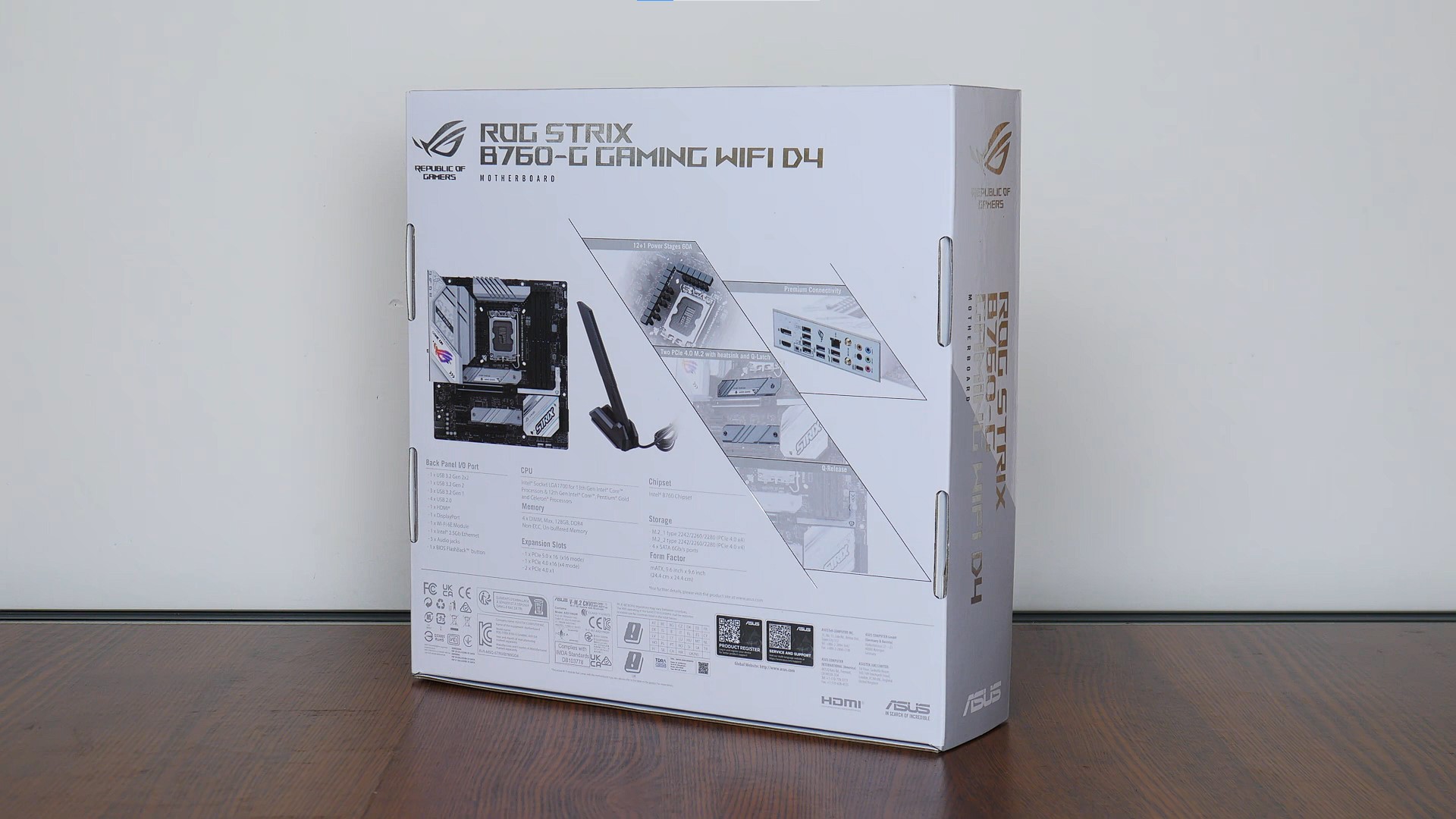 ASUS ROG STRIX B760-G GAMING WIFI D4 Packaging (Rear)