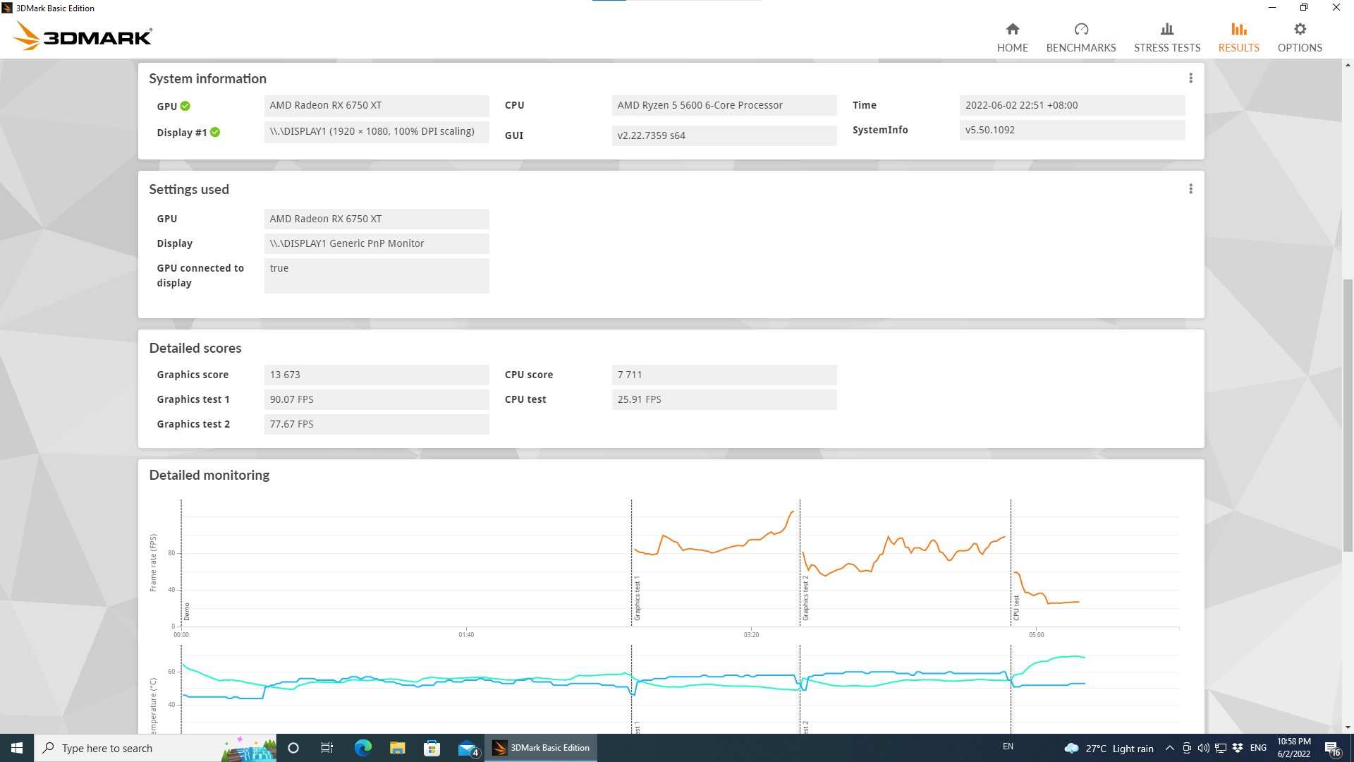 ASUS ROG Strix Radeon RX 6750 XT OC Edition 12GB GDDR6 3DMark