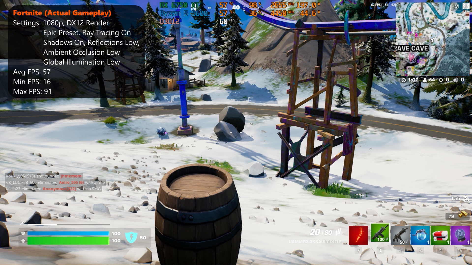 ASUS ROG Strix Radeon RX 6750 XT OC Edition 12GB GDDR6 Fortnite Ray Tracing