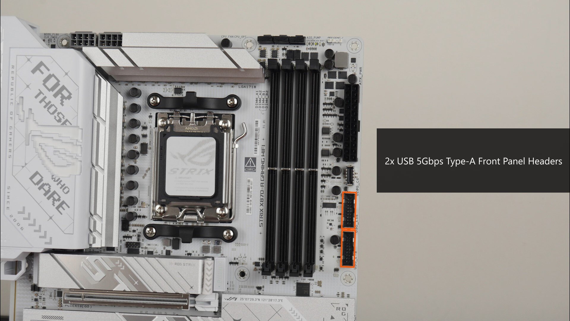 ASUS ROG Strix X870-A Gaming WIFI FP USB 5Gbps Type-A Headers
