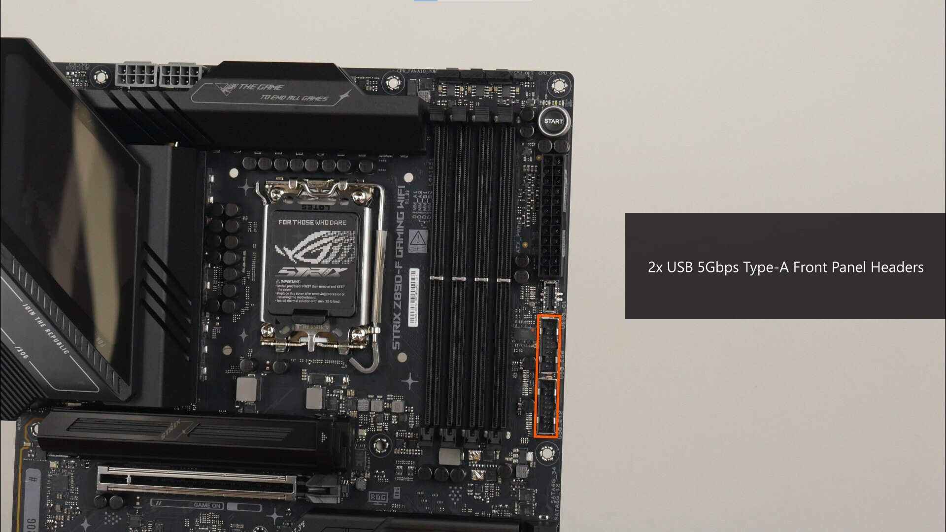 ASUS ROG Strix Z890-F Gaming WIFI FP USB 5Gbps Type-A
