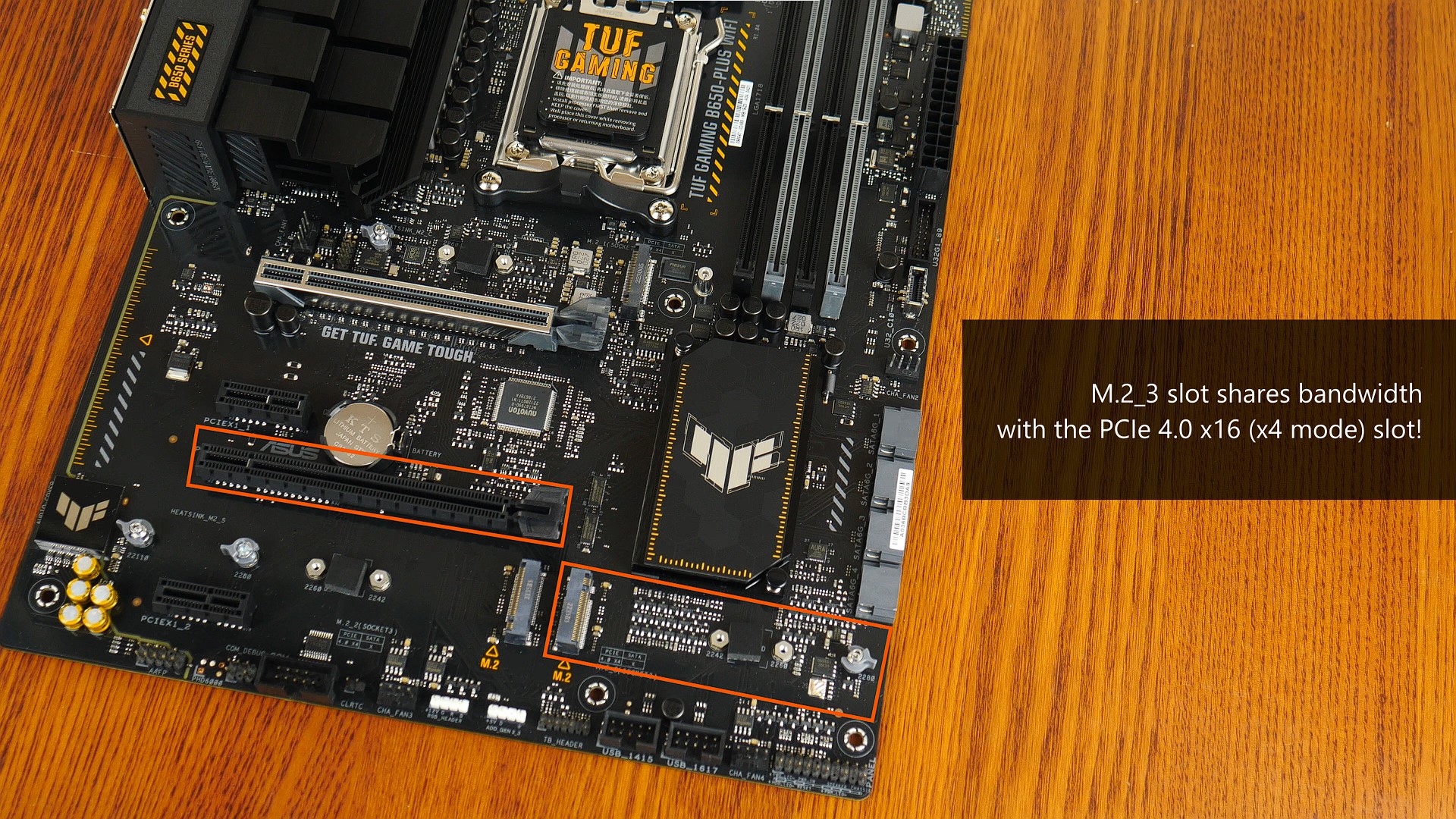 ASUS TUF Gaming B650-PLUS WIFI M.2 Slot Shared Bandwidth