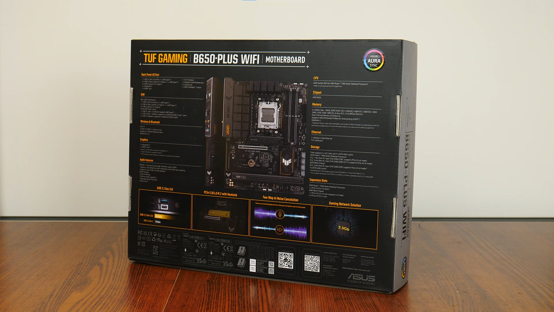 ASUS TUF Gaming B650-PLUS WIFI Packaging (Rear)