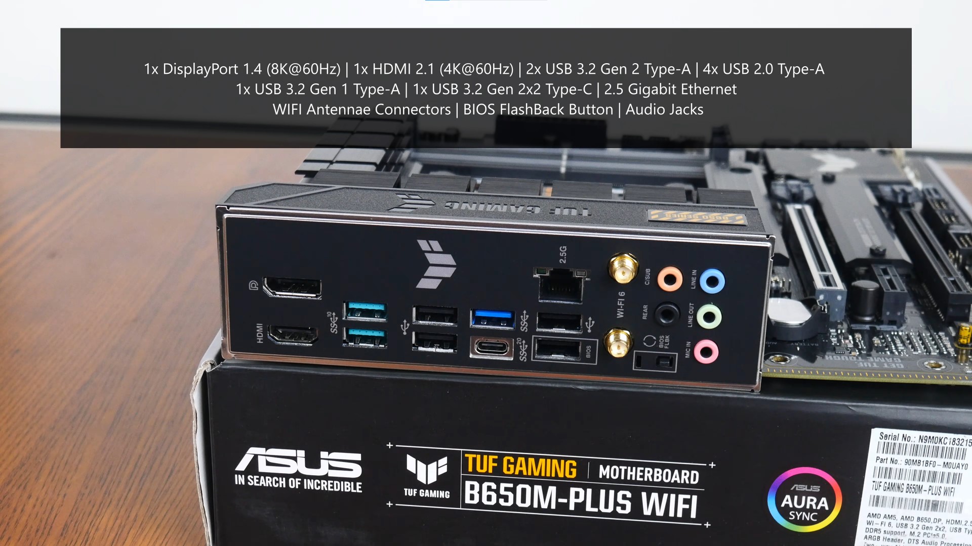 ASUS TUF GAMING B650M-PLUS WIFI Rear IO