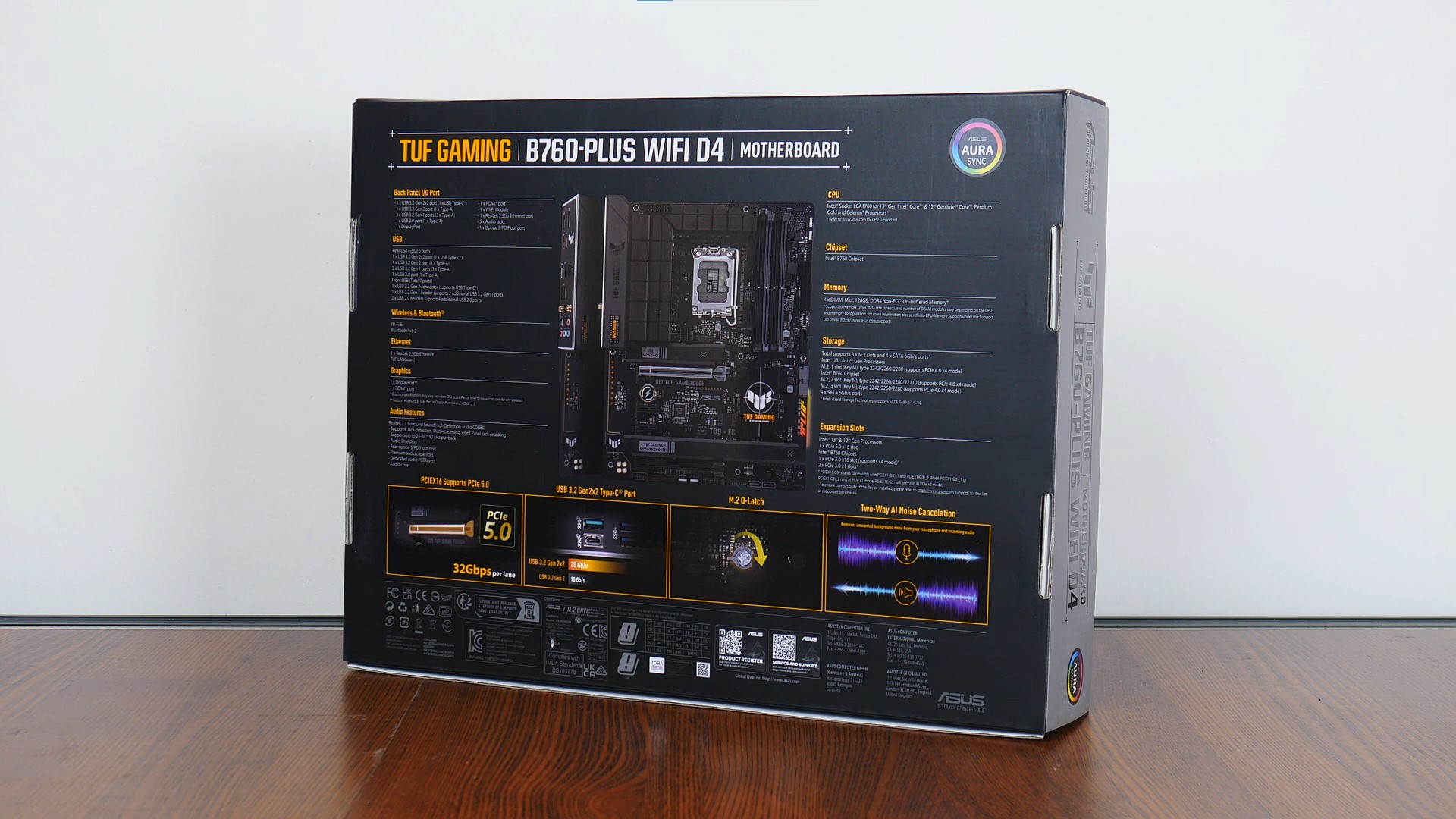 ASUS TUF GAMING B760-PLUS WIFI D4 Packaging (Rear)