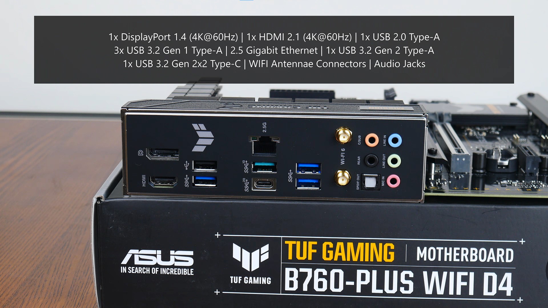ASUS TUF GAMING B760-PLUS WIFI D4 Rear IO