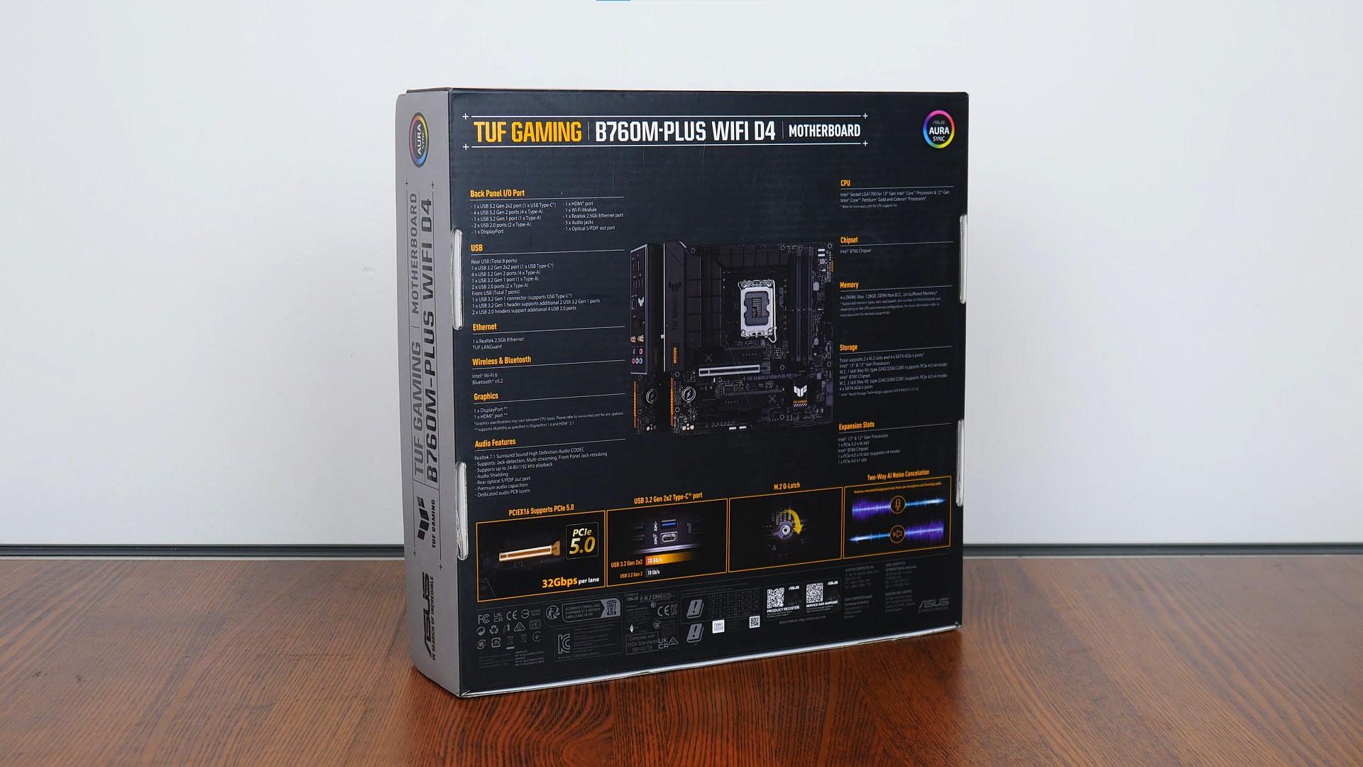 ASUS TUF GAMING B760M-PLUS WIFI D4 Packaging (Rear)