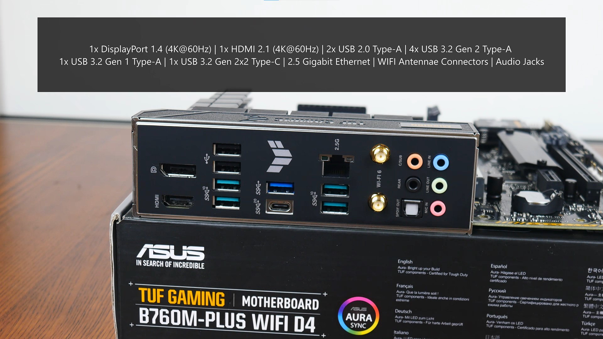 ASUS TUF GAMING B760M-PLUS WIFI D4 Rear I/O