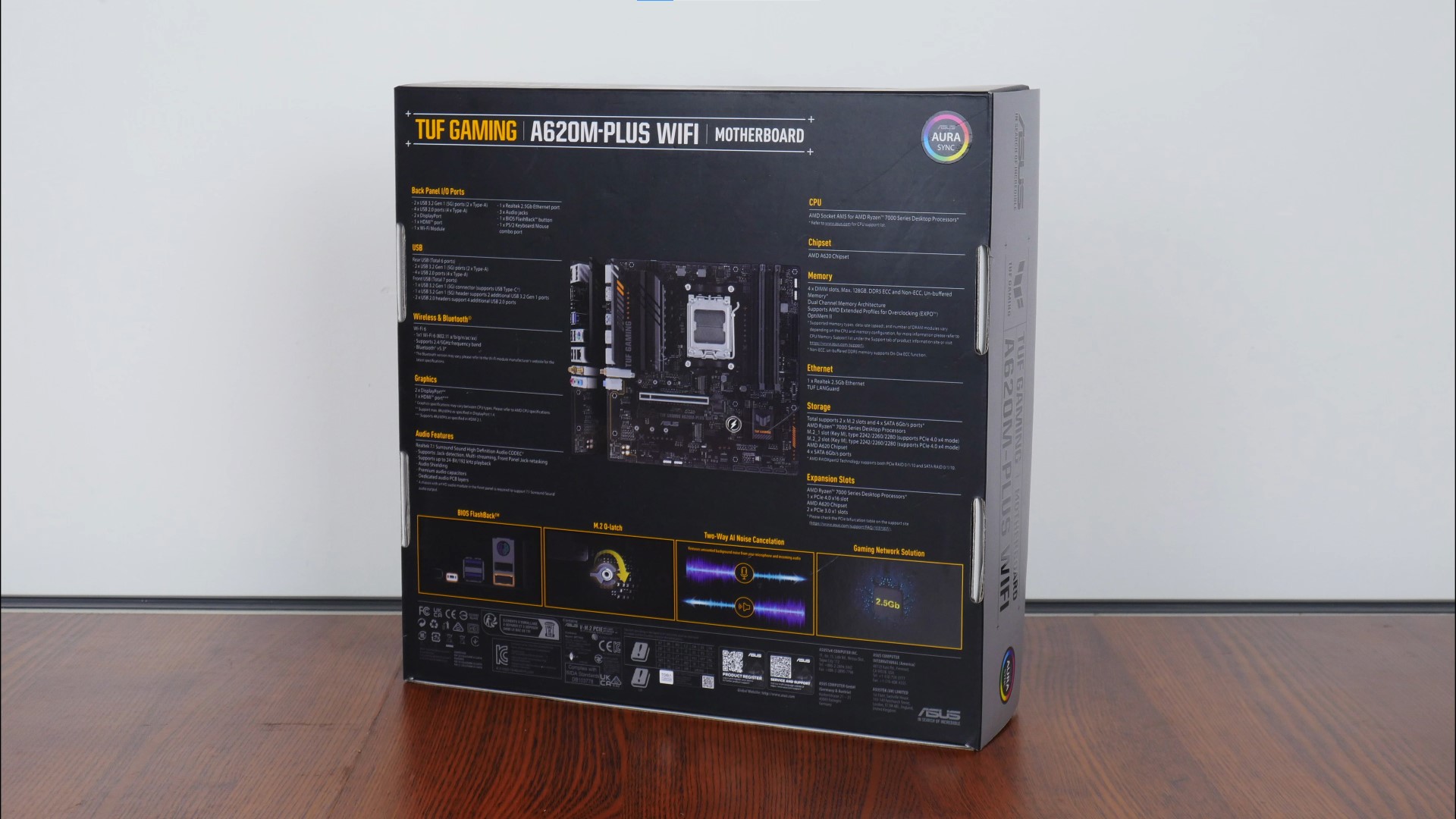 ASUS TUF Gaming A620M-PLUS WIFI Packaging (Rear)