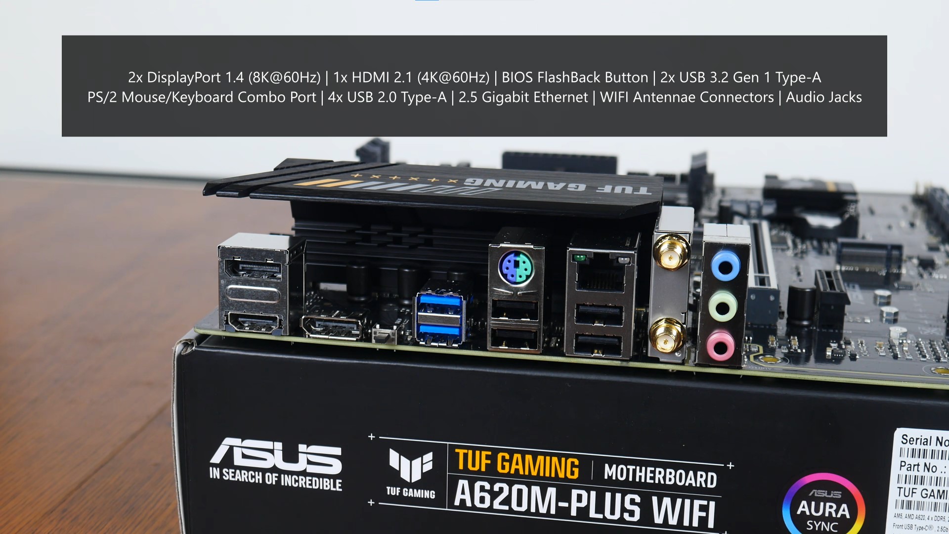 ASUS TUF Gaming A620M-PLUS WIFI Rear IO