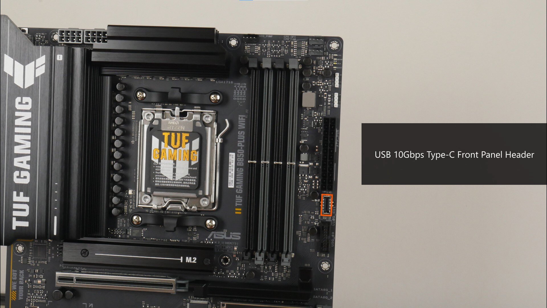 ASUS TUF Gaming B850-PLUS WIFI Front Panel USB 10Gbps Type-C