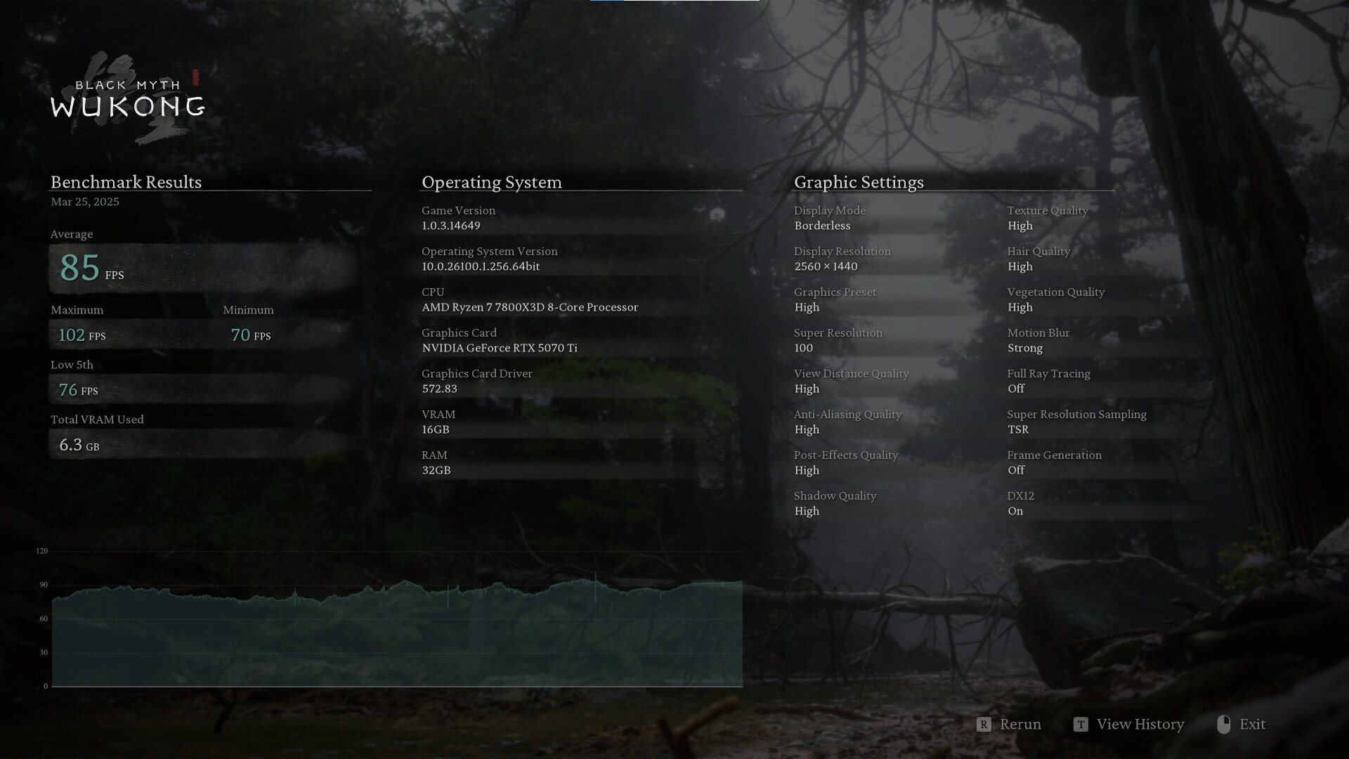 ASUS TUF Gaming GeForce RTX 5070 Ti 16GB GDDR7 OC Edition Black Myth Wukong Benchmark Tool 1440p (2)