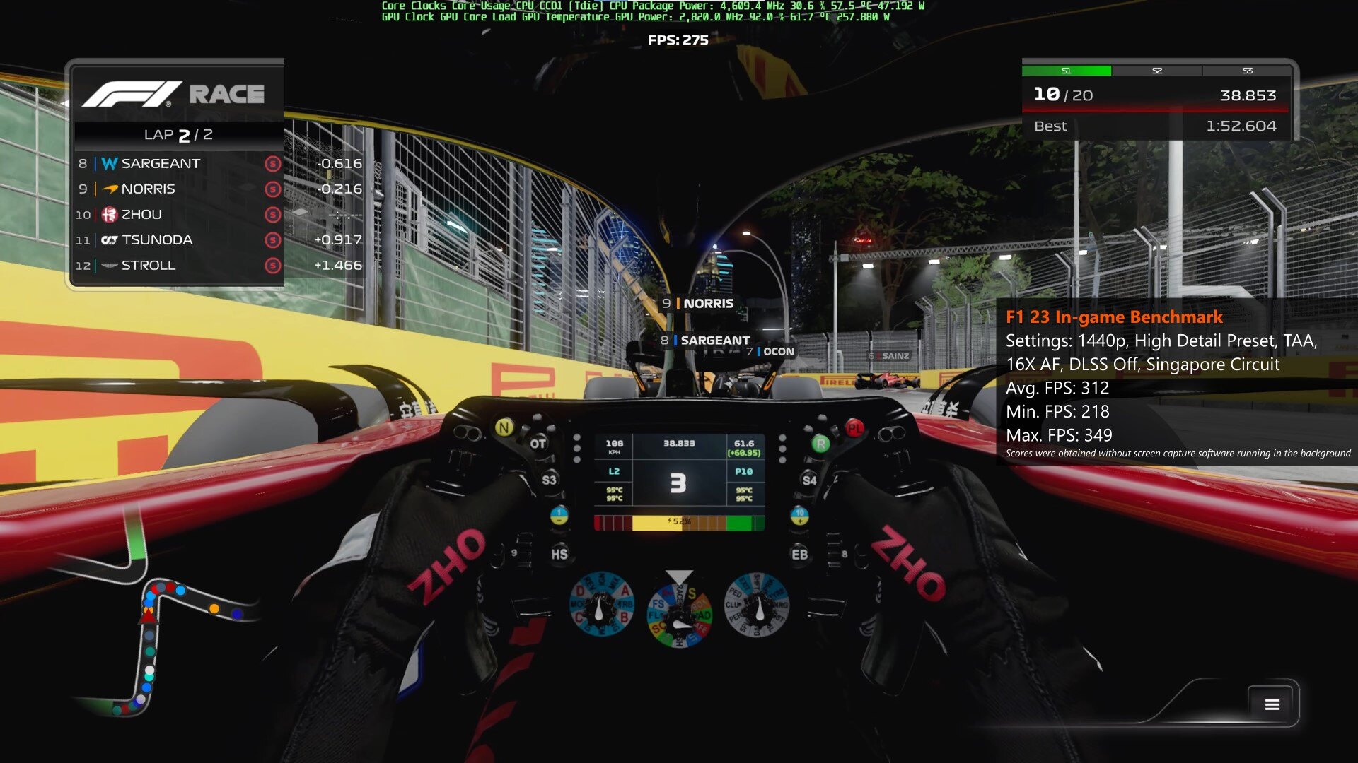 ASUS TUF Gaming GeForce RTX 5070 Ti 16GB GDDR7 OC Edition F1 23 Benchmark 1440p (1)
