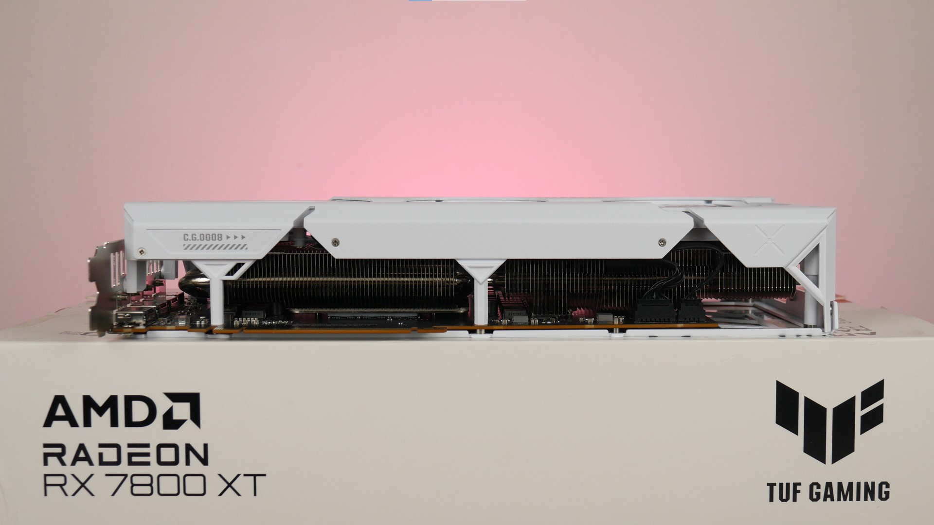 ASUS TUF Gaming Radeon RX 7800 XT White OC Edition Aesthetics (Side Profile 2)