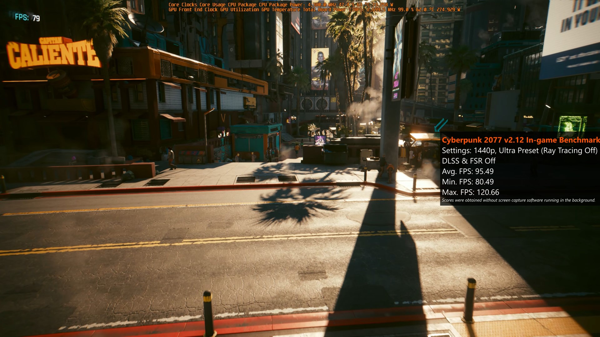 ASUS TUF Gaming Radeon RX 7800 XT White OC Edition 16GB GDDR6 Cyberpunk 2077 Benchmark Results (1)