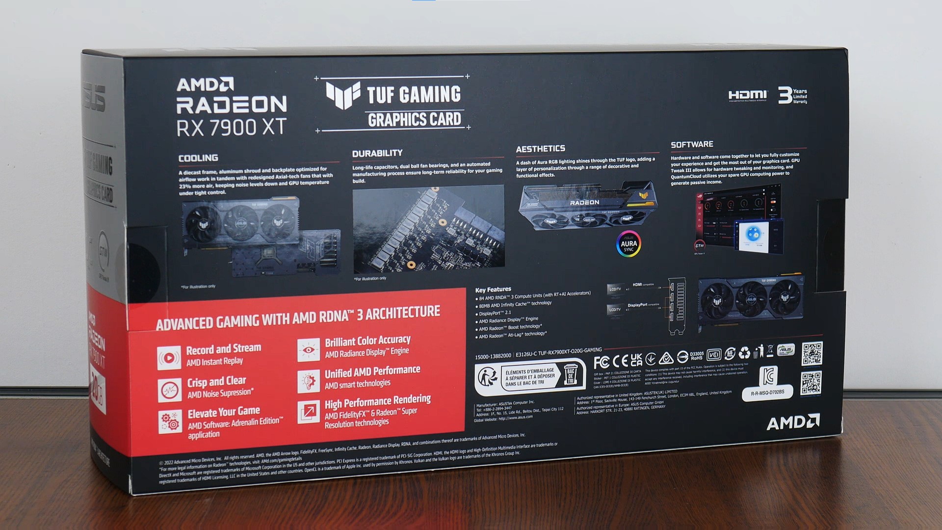 ASUS TUF Gaming Radeon RX 7900 XT OC Edition 20GB GDDR6 Packaging (Rear)