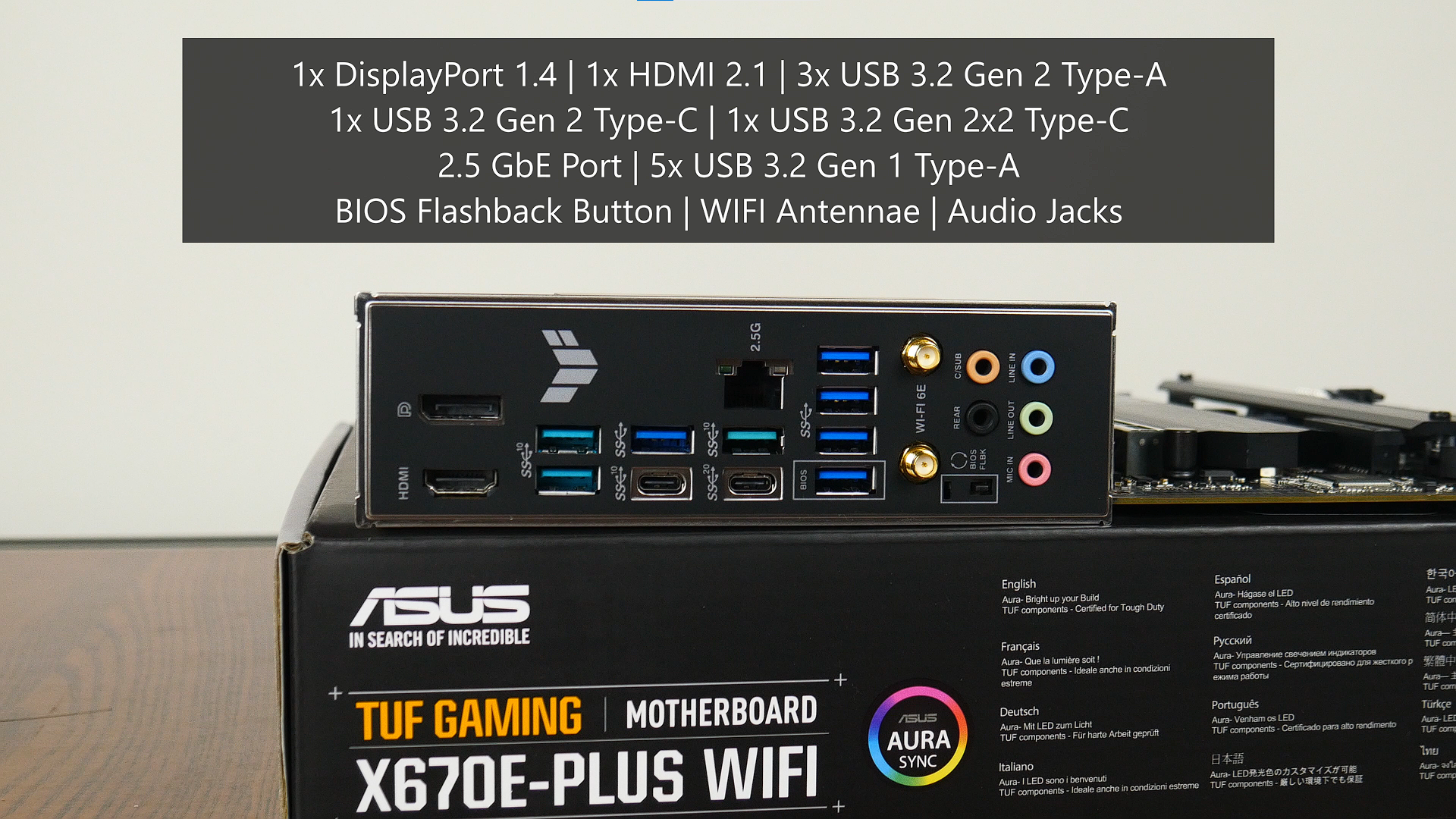 ASUS TUF GAMING X670E-PLUS WIFI Rear IO