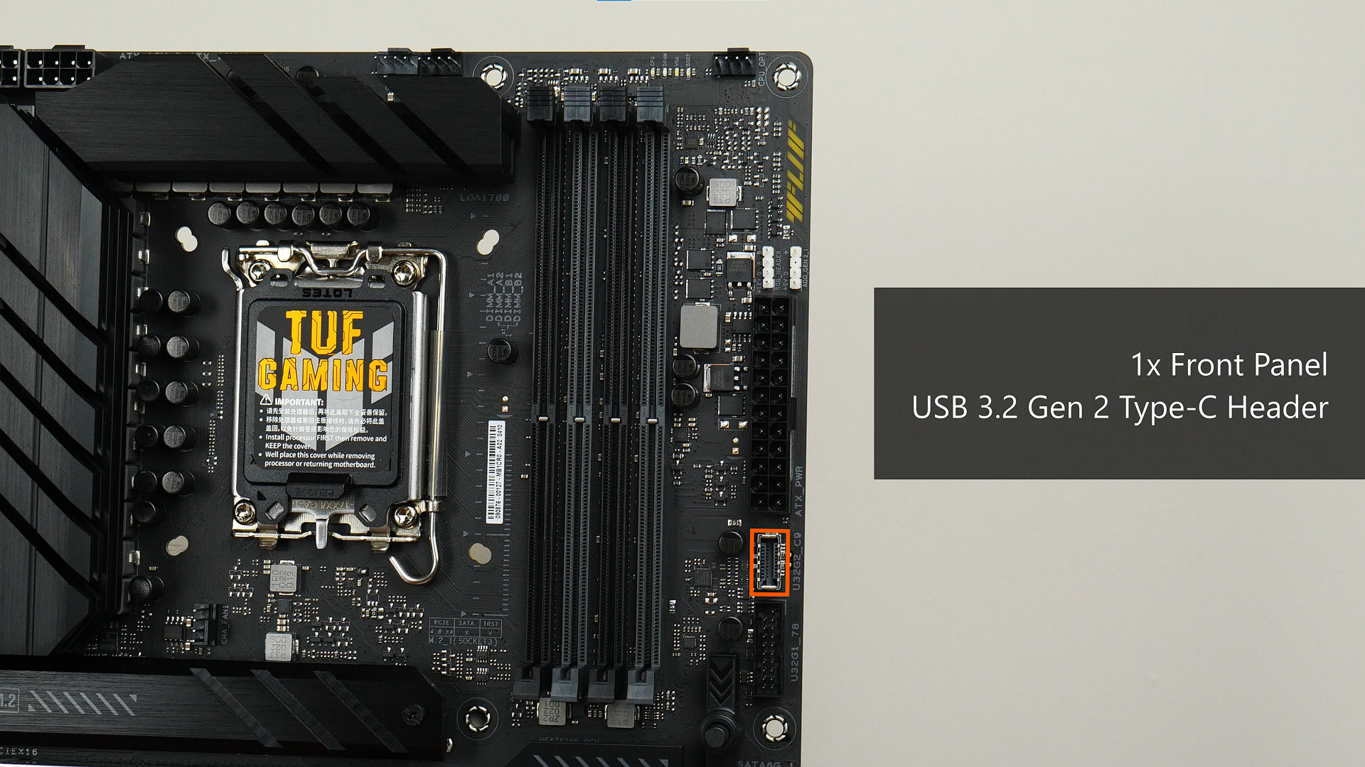 ASUS TUF Gaming Z790-PLUS WIFI D4 Front Panel USB 3.2 Type-C