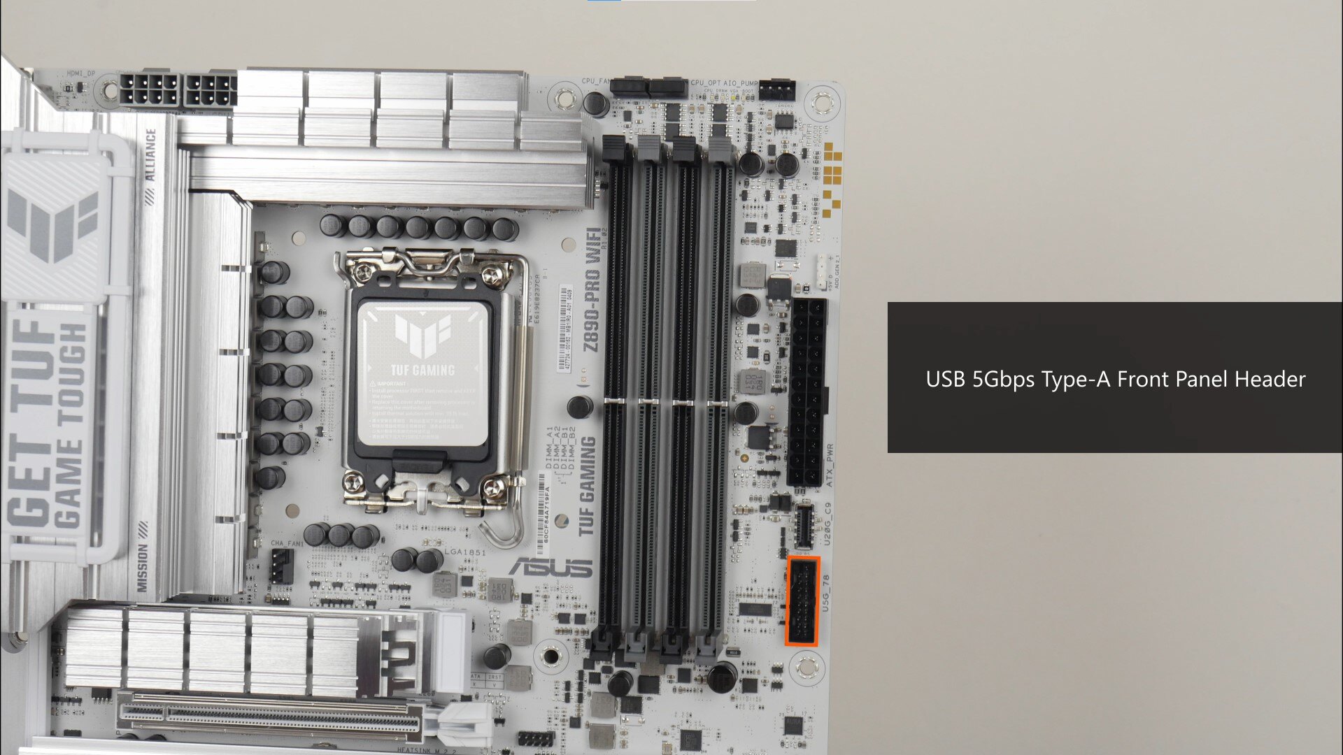 ASUS TUF Gaming Z890-PRO WIFI Front Panel USB 5Gbps Type-A