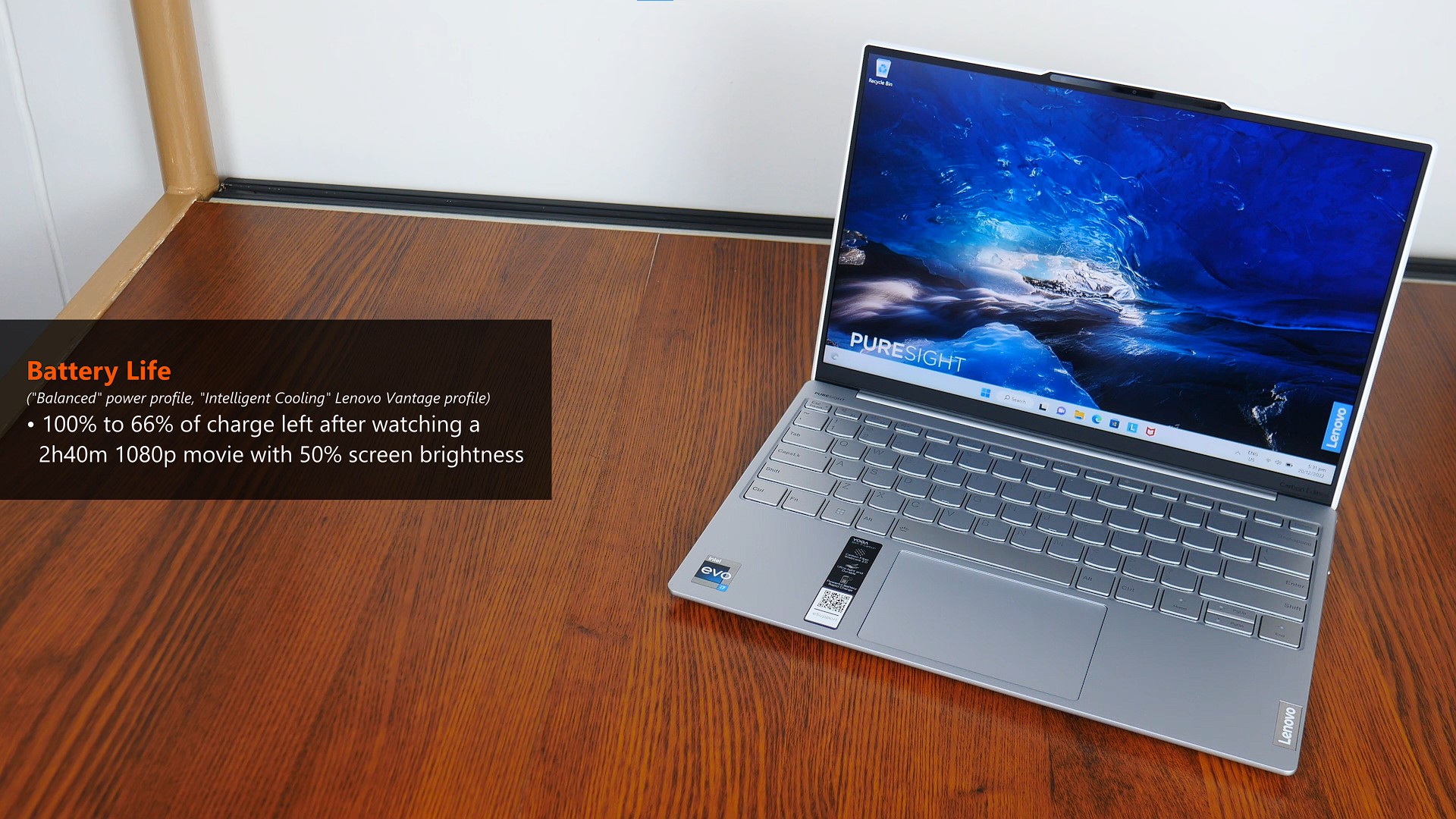 Lenovo Yoga Slim 7i Carbon 13IAP7 Battery Life