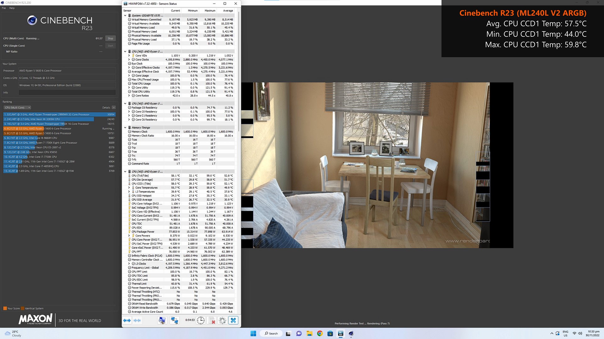 Cooler Master MasterLiquid ML240L V2 ARGB Cinebench R23 Multi Core Results