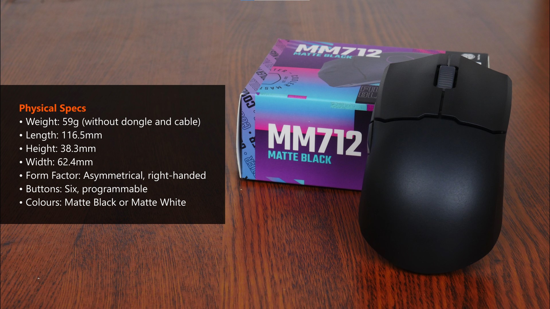 Cooler Master MM712 Physical Specs