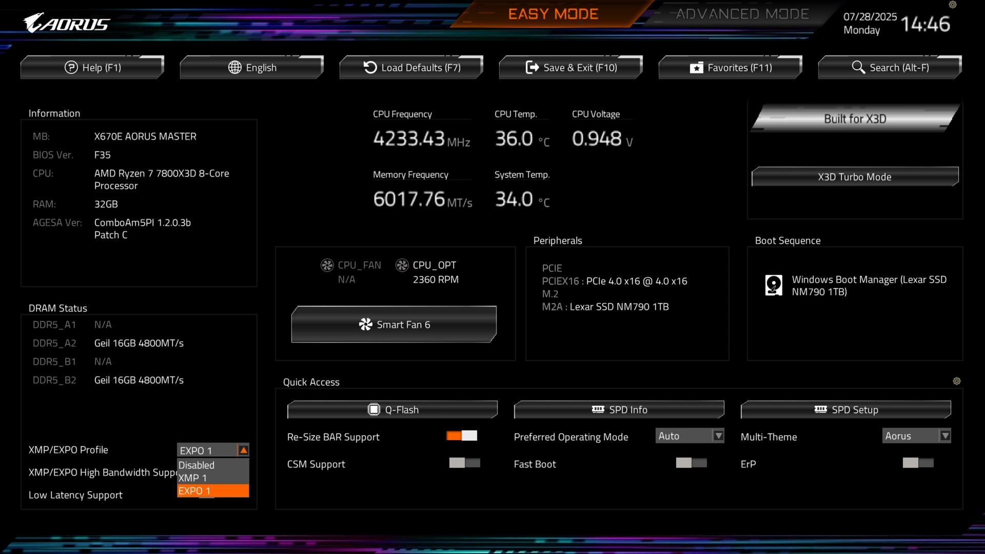 GeIL Orion V RGB AMD Edition DDR5 6000 CL38 BIOS Screenshot (1a)