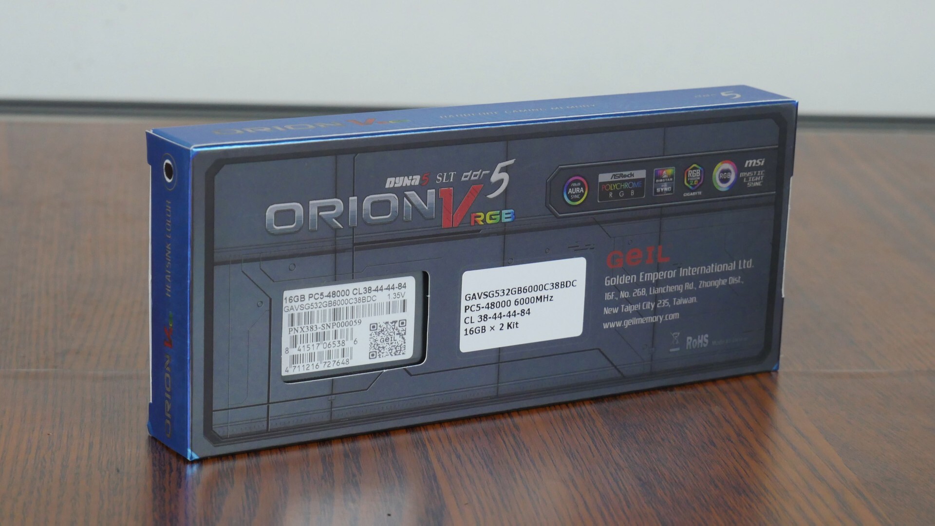 GeIL Orion V RGB AMD Edition DDR5 6000 CL38 Packaging (Rear)